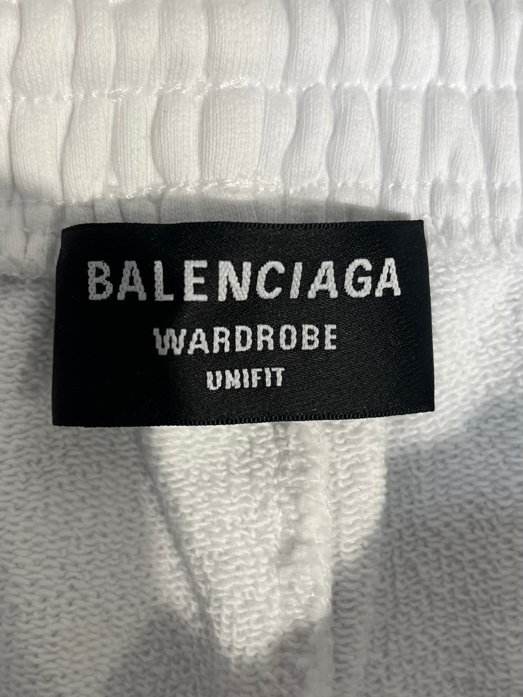 BALENCIAGA/Shorts/S/Cotton/WHT/POLITICAL LOGO SHORTS view 3