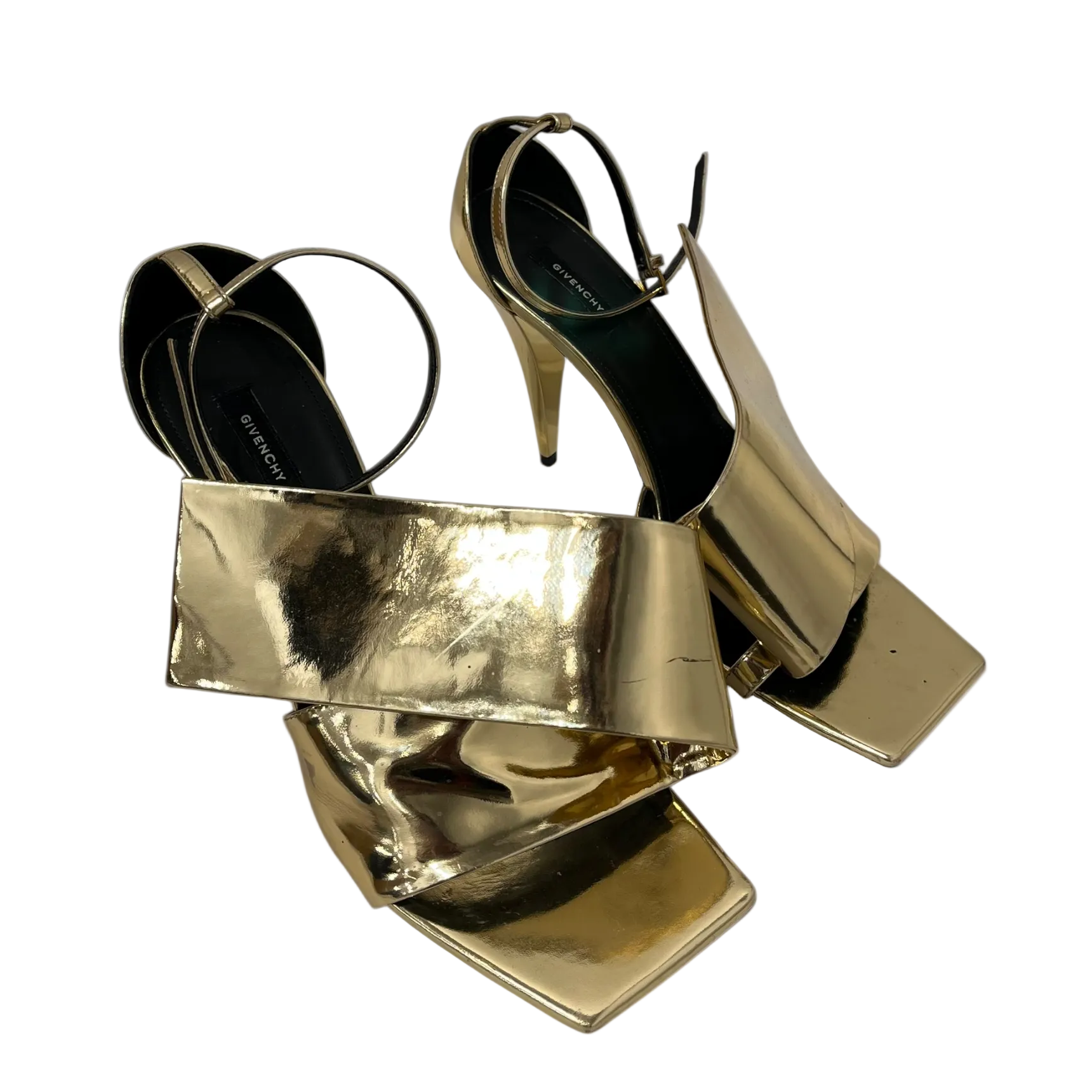 GIVENCHY/Heels/US 7.5/Nylon/GLD/SLICED SQUARE MIRRIOR view 1