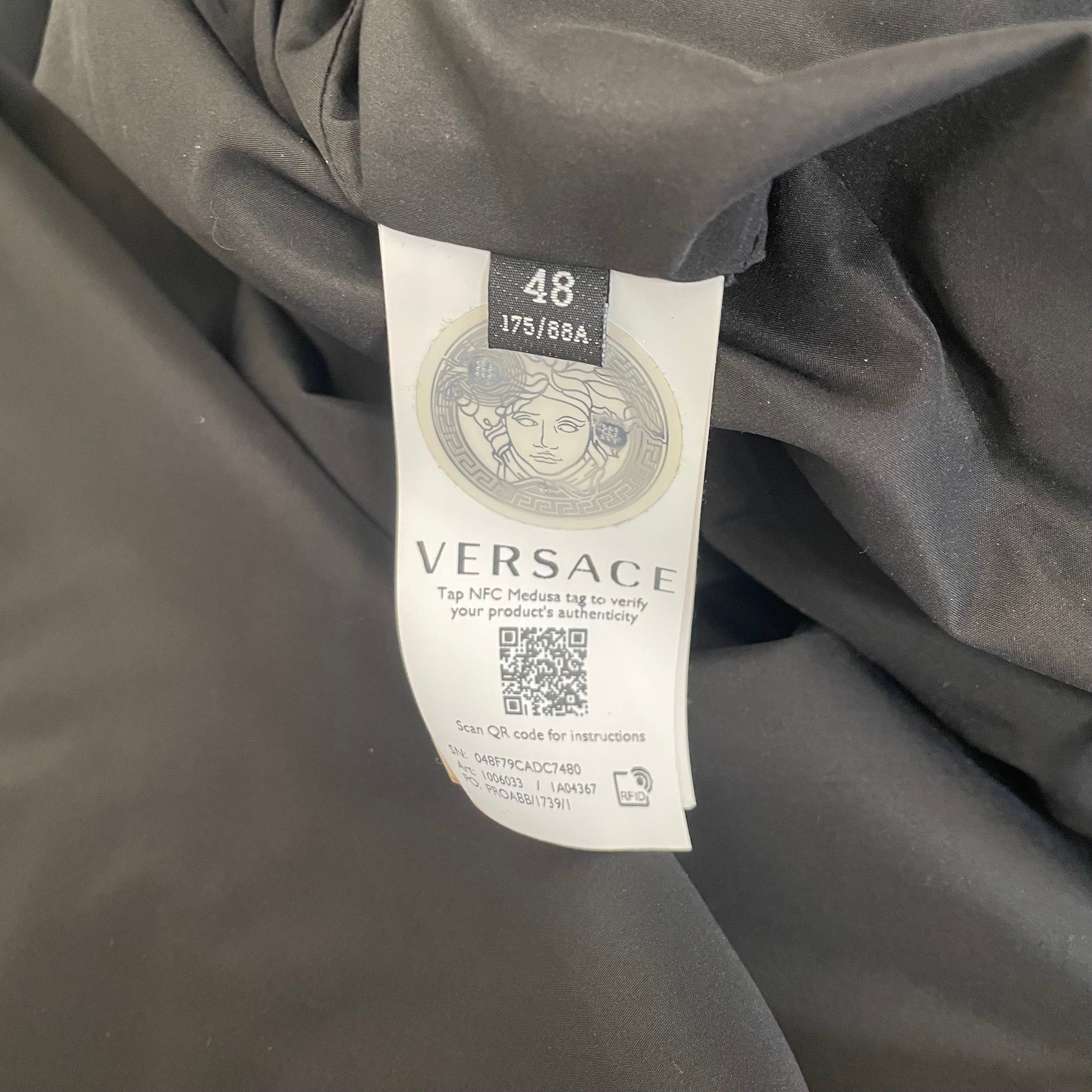 VERSACE/Windbreaker/48/Nylon/BLK/All Over Print/Giacca Outwear Uomo view 4
