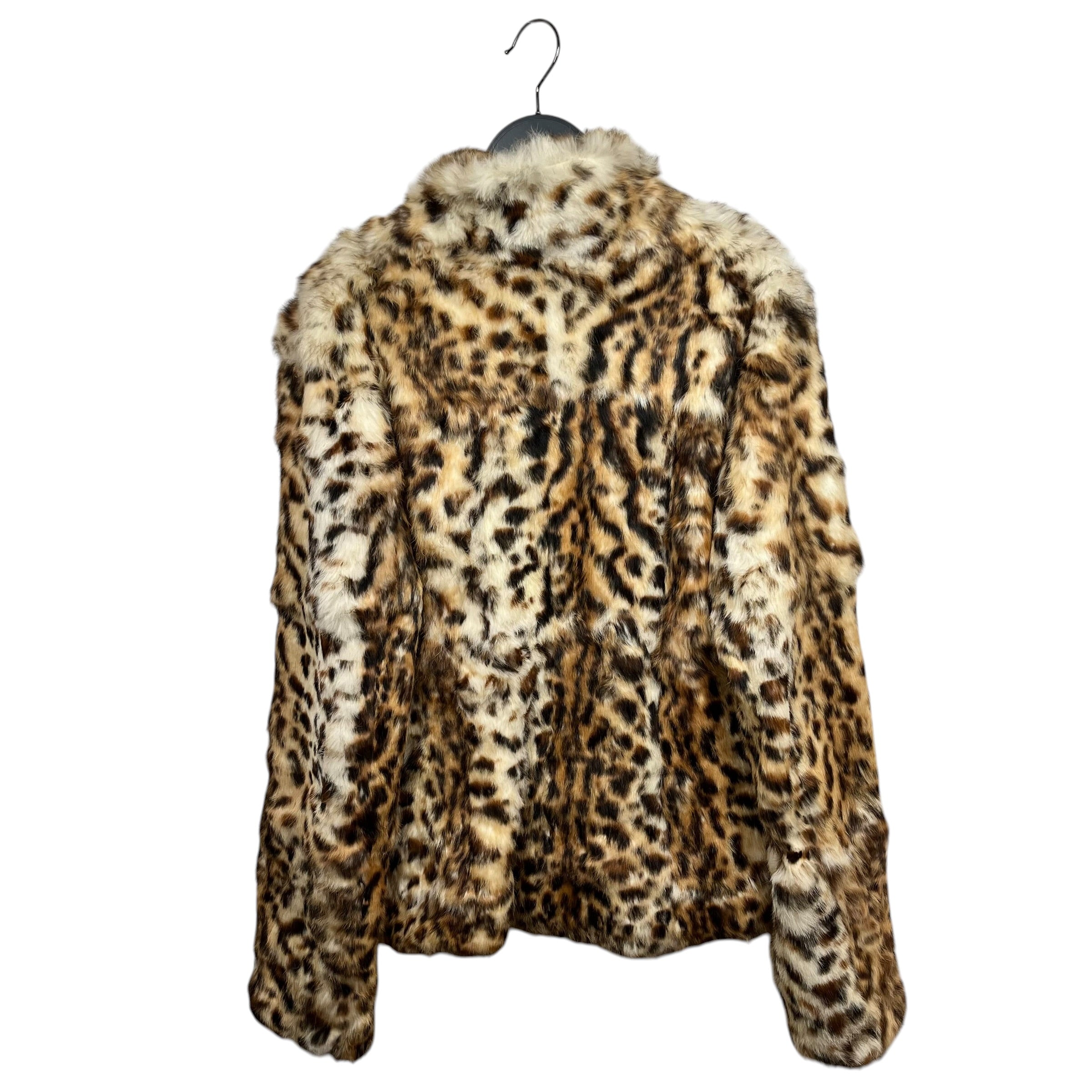 Vintage/Jacket/S/Animal Pattern/Fur/BEG/LEATHER TRIM/FULL ZIP view 2