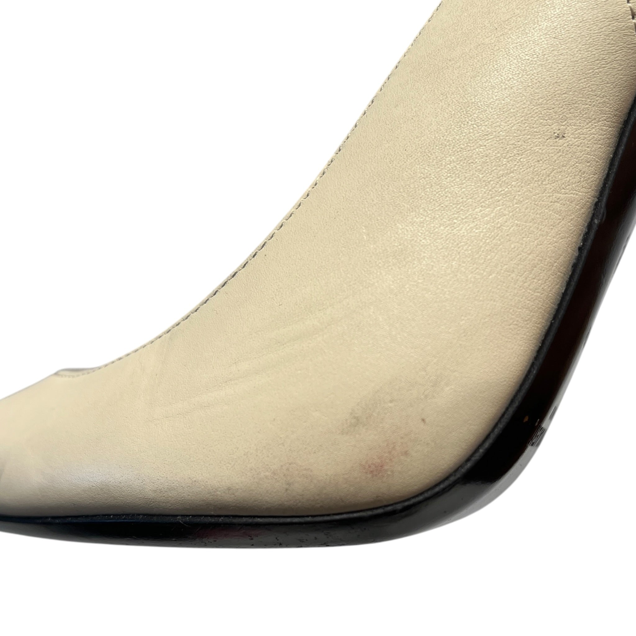 YVES SAINT LAURENT/Heels/EU 38/Leather/CRM/OPYUM SLINGBACK PUMPS view 6