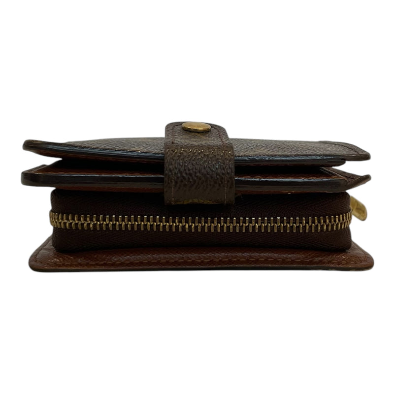 LOUIS VUITTON/Wallet/Monogram/Leather/BRW/COMPACT GOLD ZIPPER WALLET