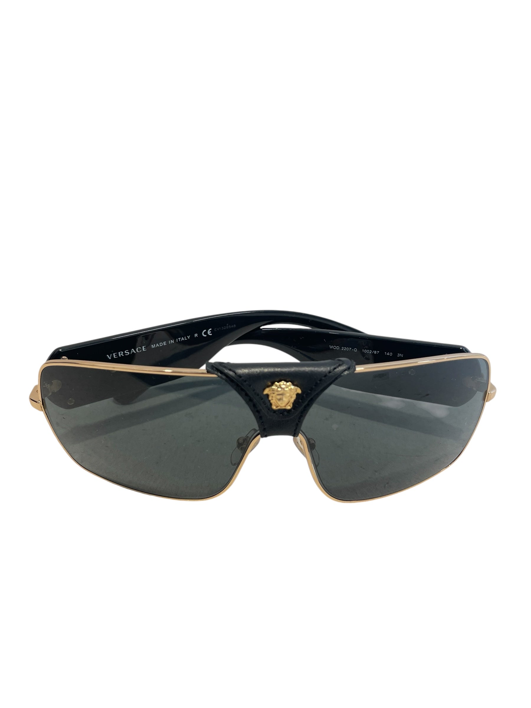 VERSACE/Sunglasses/Plastic/BLK/L's/VE2207Q/GLD DETAIL/VINTAGE view 1