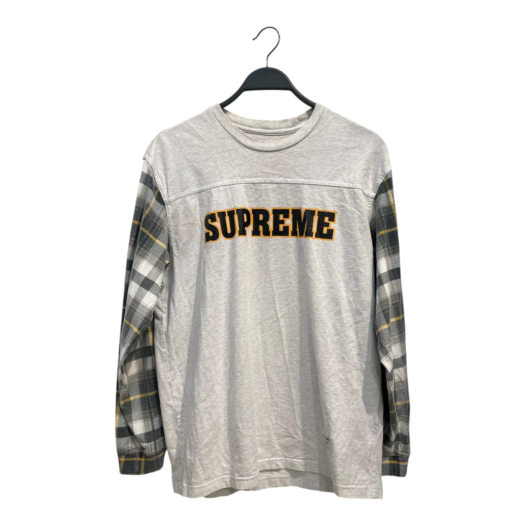 Supreme/LS T-Shirt/M/Cotton/SLV/Plaid/GREY PLAID SLEEVES view 1
