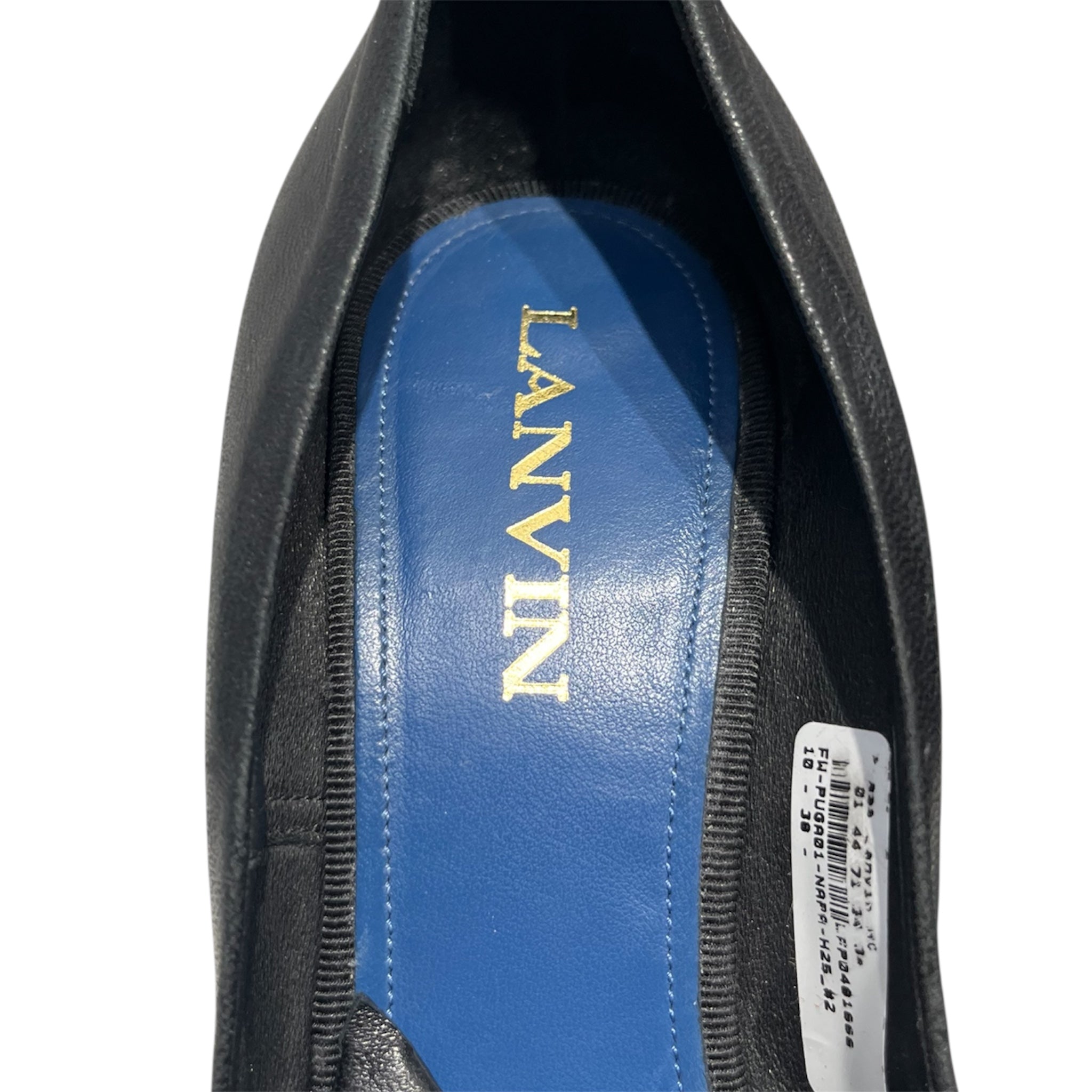 LANVIN/Heels/EU 38/Leather/BLK/soft leather tie heels knife view 4