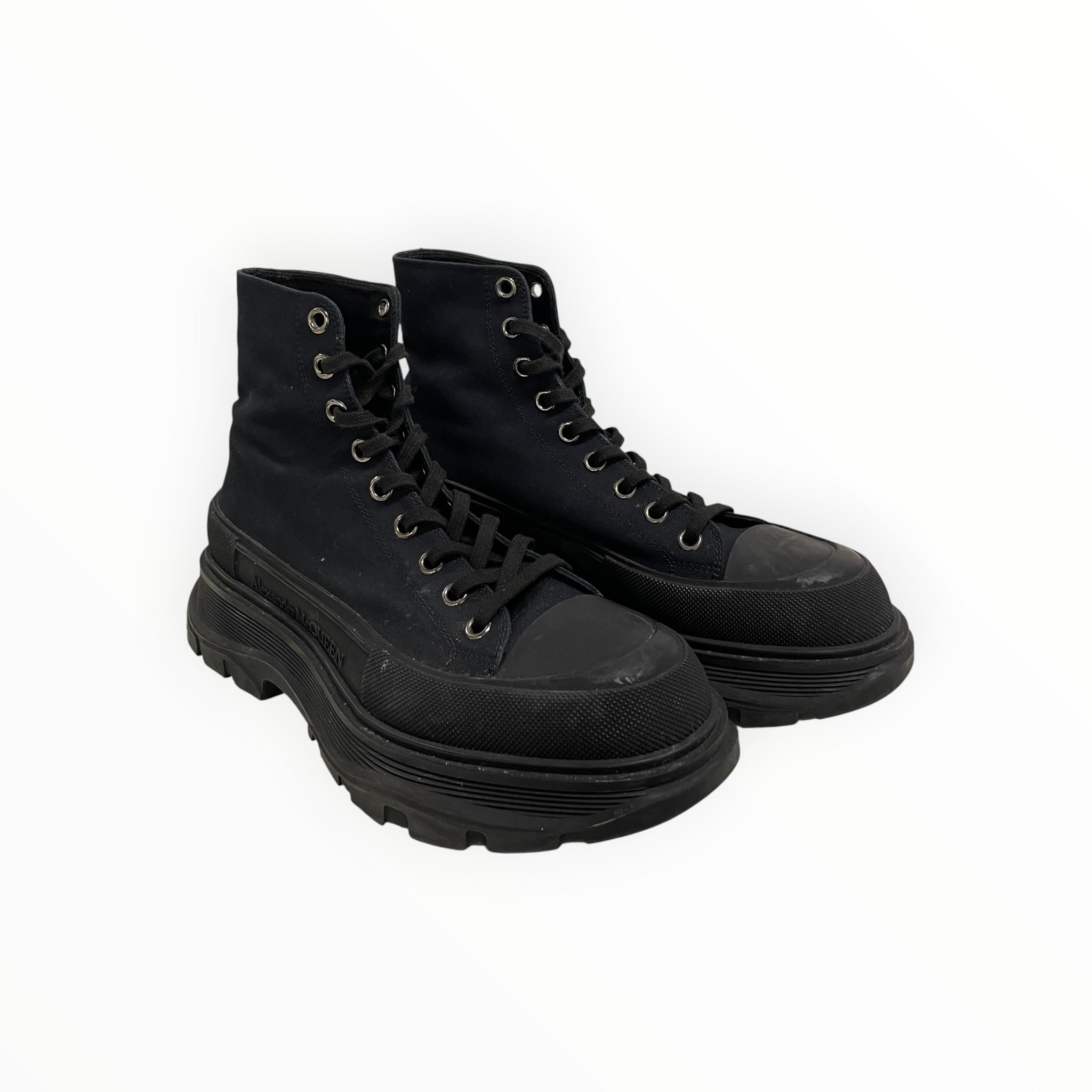 Alexander McQueen/Hi-Sneakers/EU 42/Cotton/BLK/PLATFORM/ RUBBER view 1