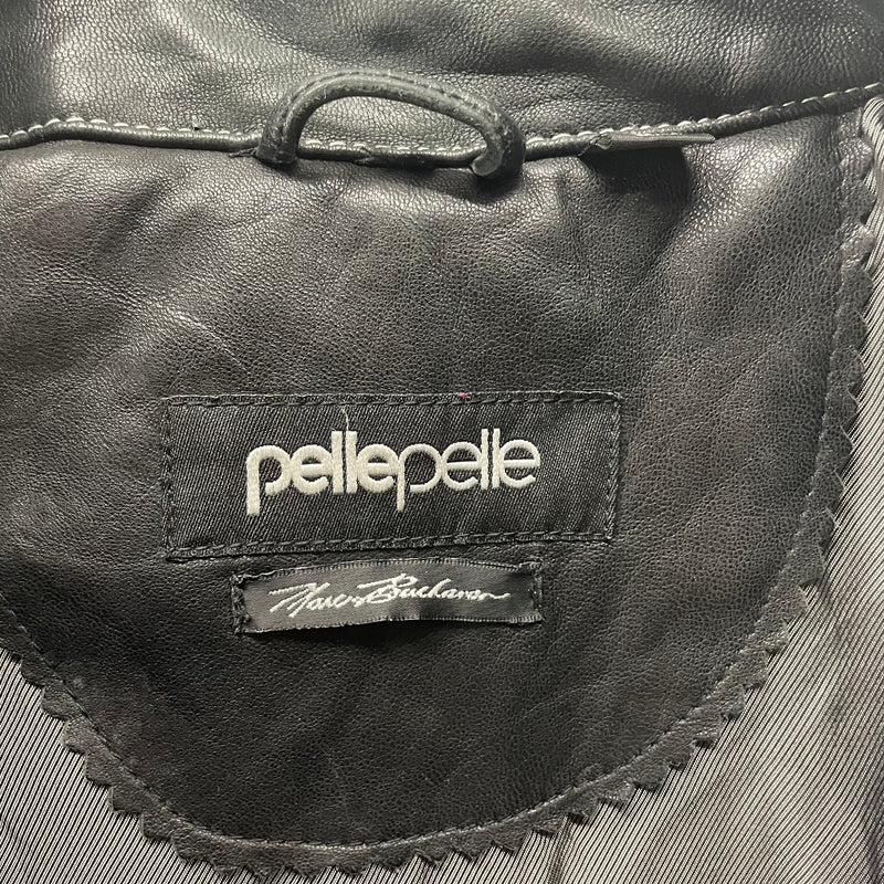 Pelle Pelle/Leather Jkt/8/Leather/BLK/All Over Print/VIBRANT STITCHING