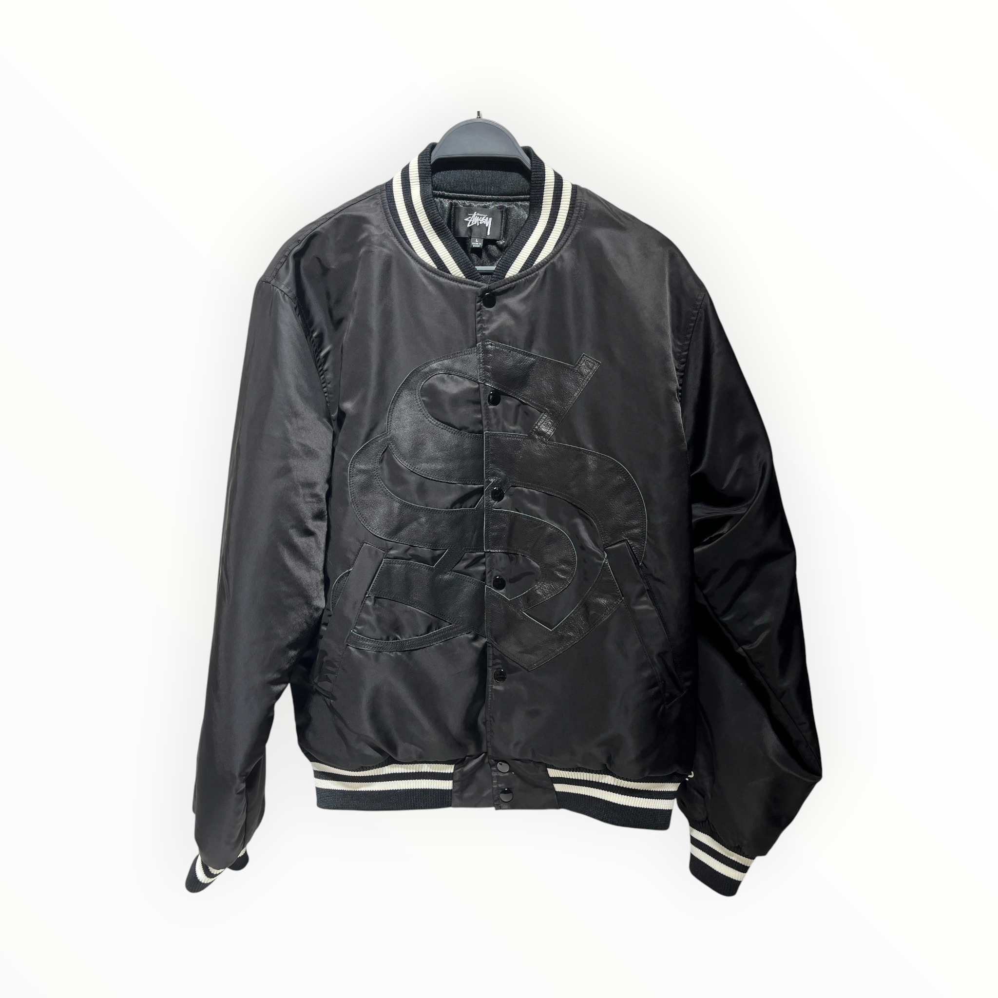 STUSSY/Jacket/L/Polyester/BLK/LEATHER S view 1