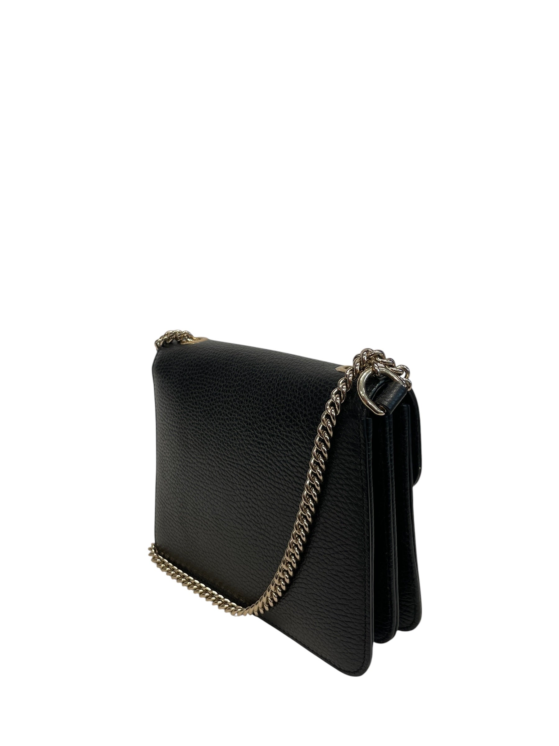 GUCCI/Cross Body Bag/Leather/BLK/INTERLOCKING CHAIN SHOULDER view 2