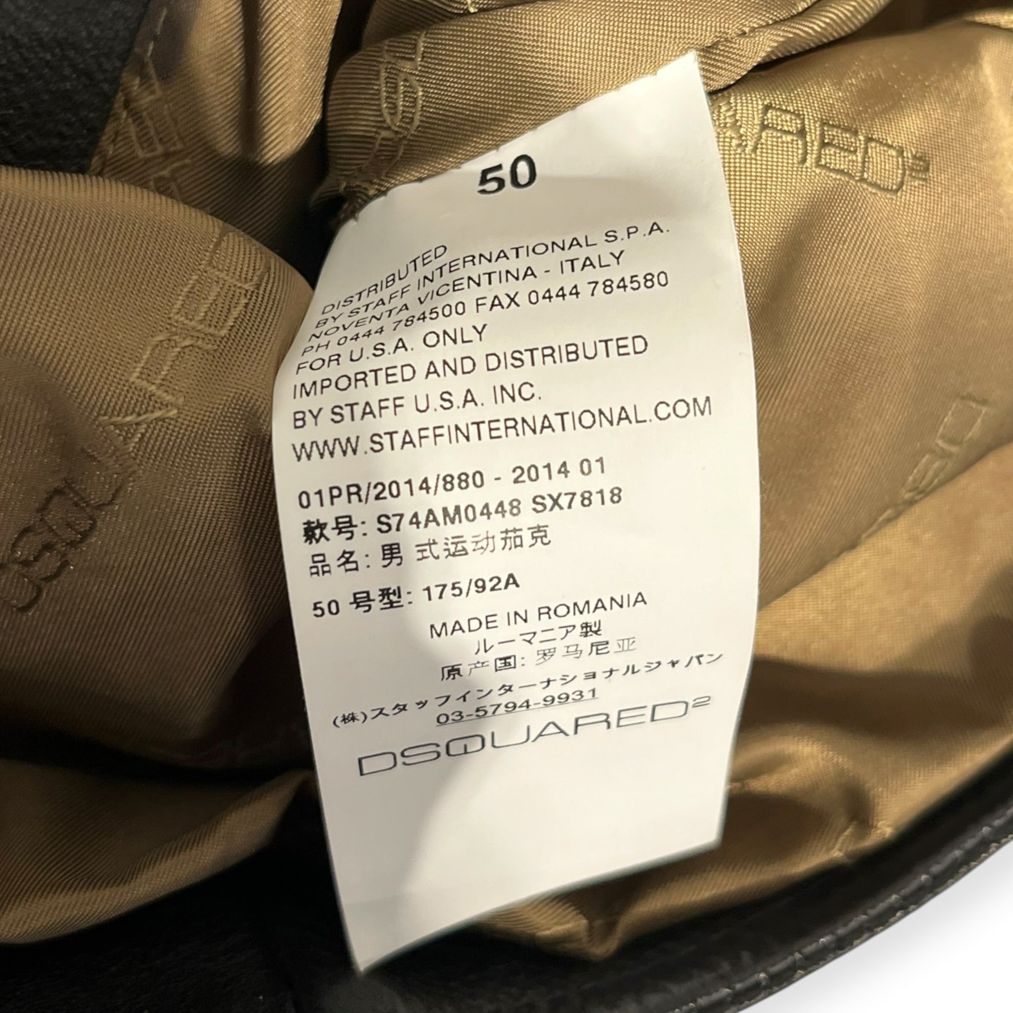 DSQUARED2/Leather Jkt/50/Cowhide/BLK/Moto Multizip SS14 view 3