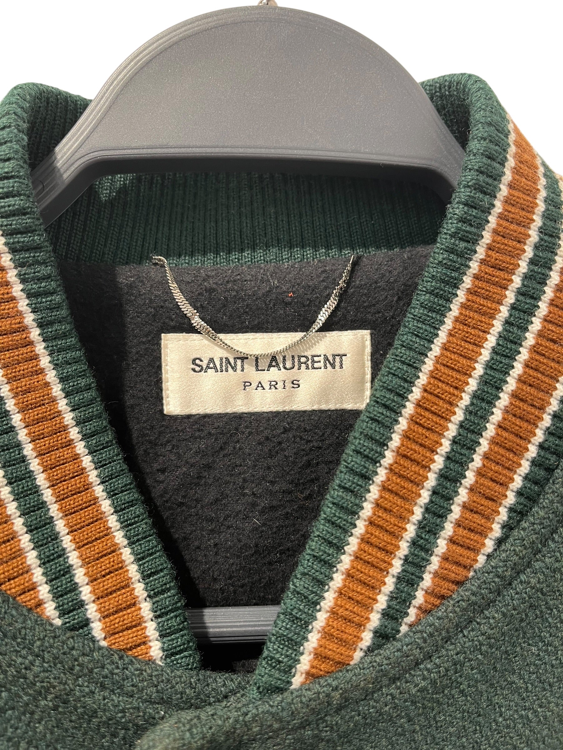 SAINT LAURENT/Jacket/54/Wool/GRN/2017 VARSITY JKT view 3