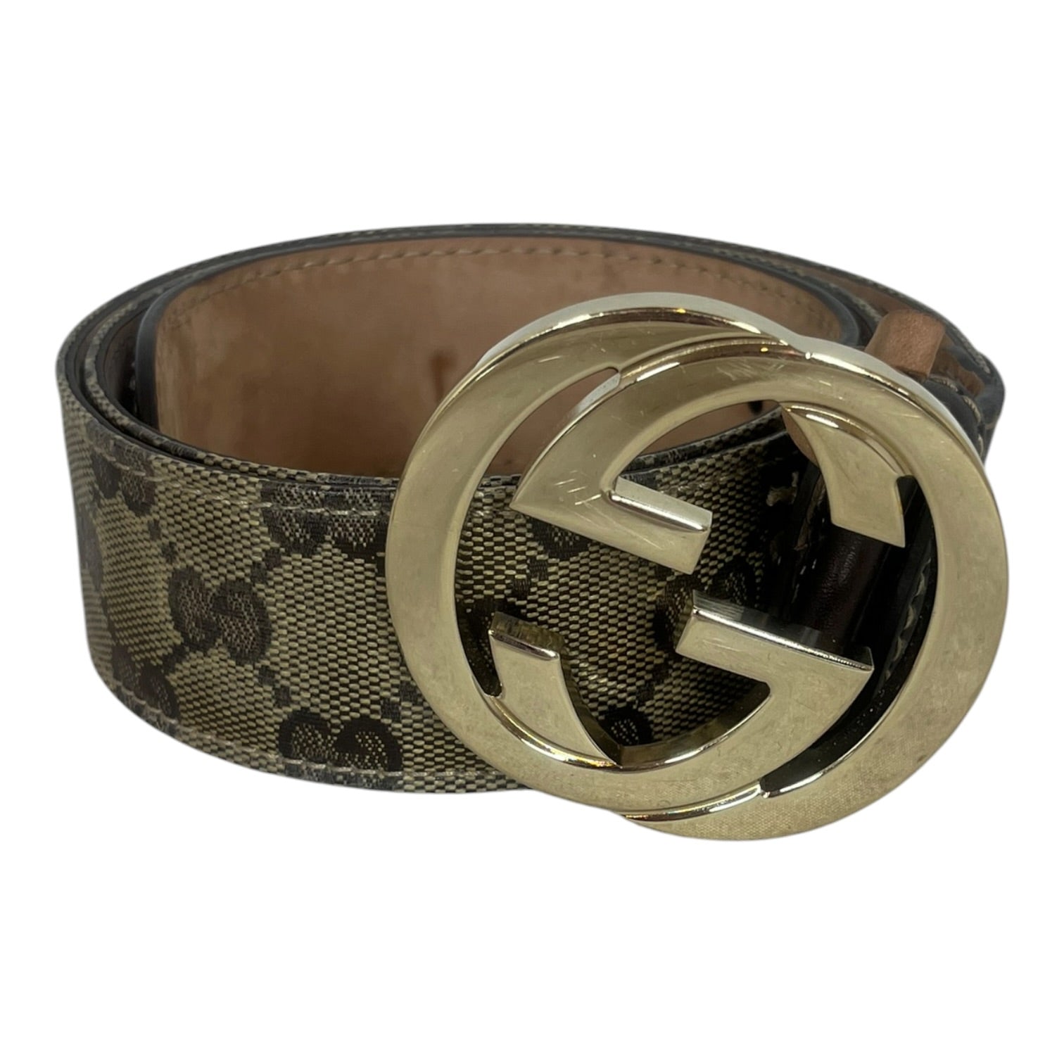 GUCCI/Belt/Monogram/Leather/KHK/M's/Monogram GG Belt view 1