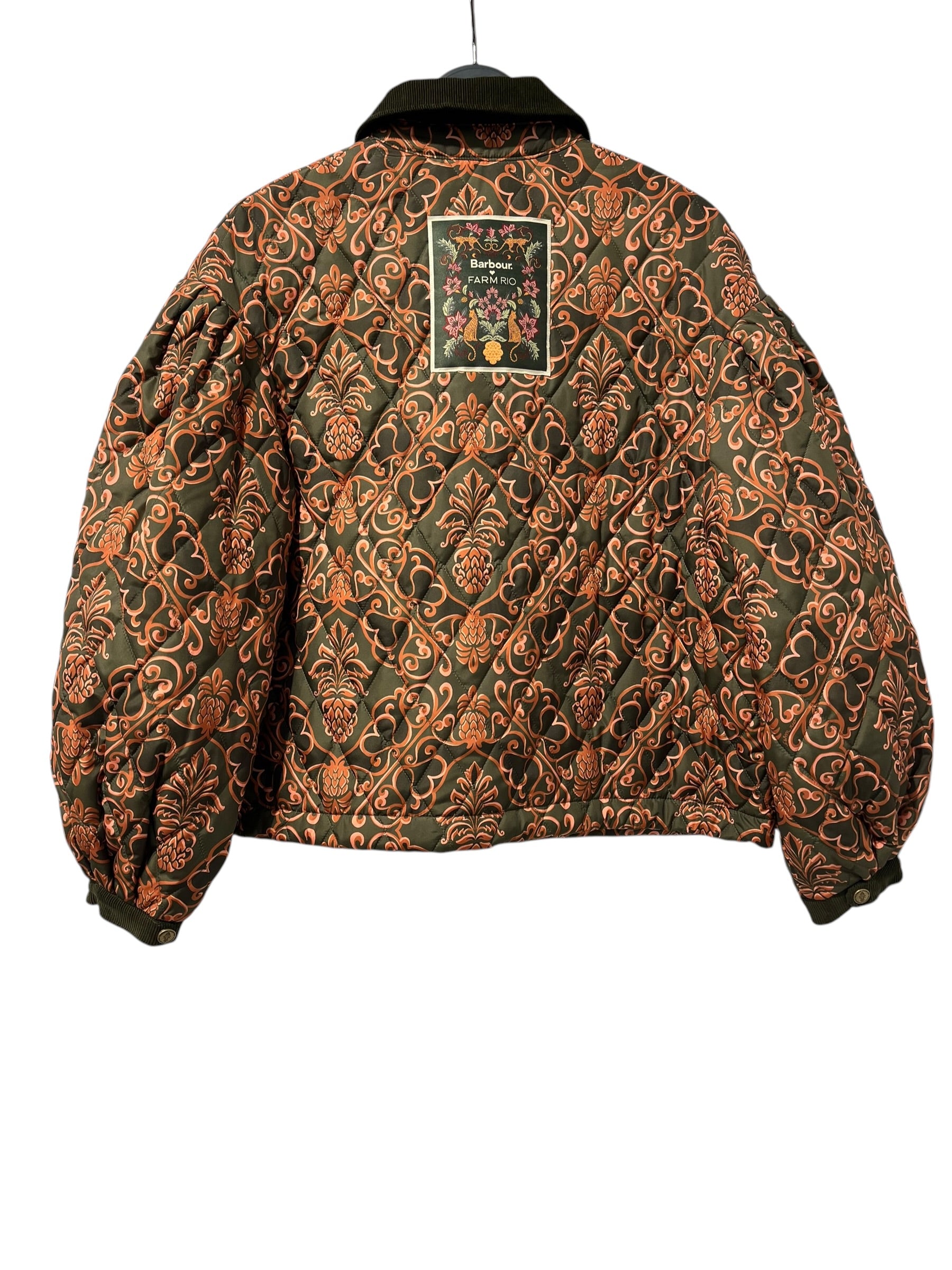FARM Rio/Barbour/Jacket/S/Floral Pattern/Nylon/GRN/FLORAL QUILTED CROPPED JTK view 2