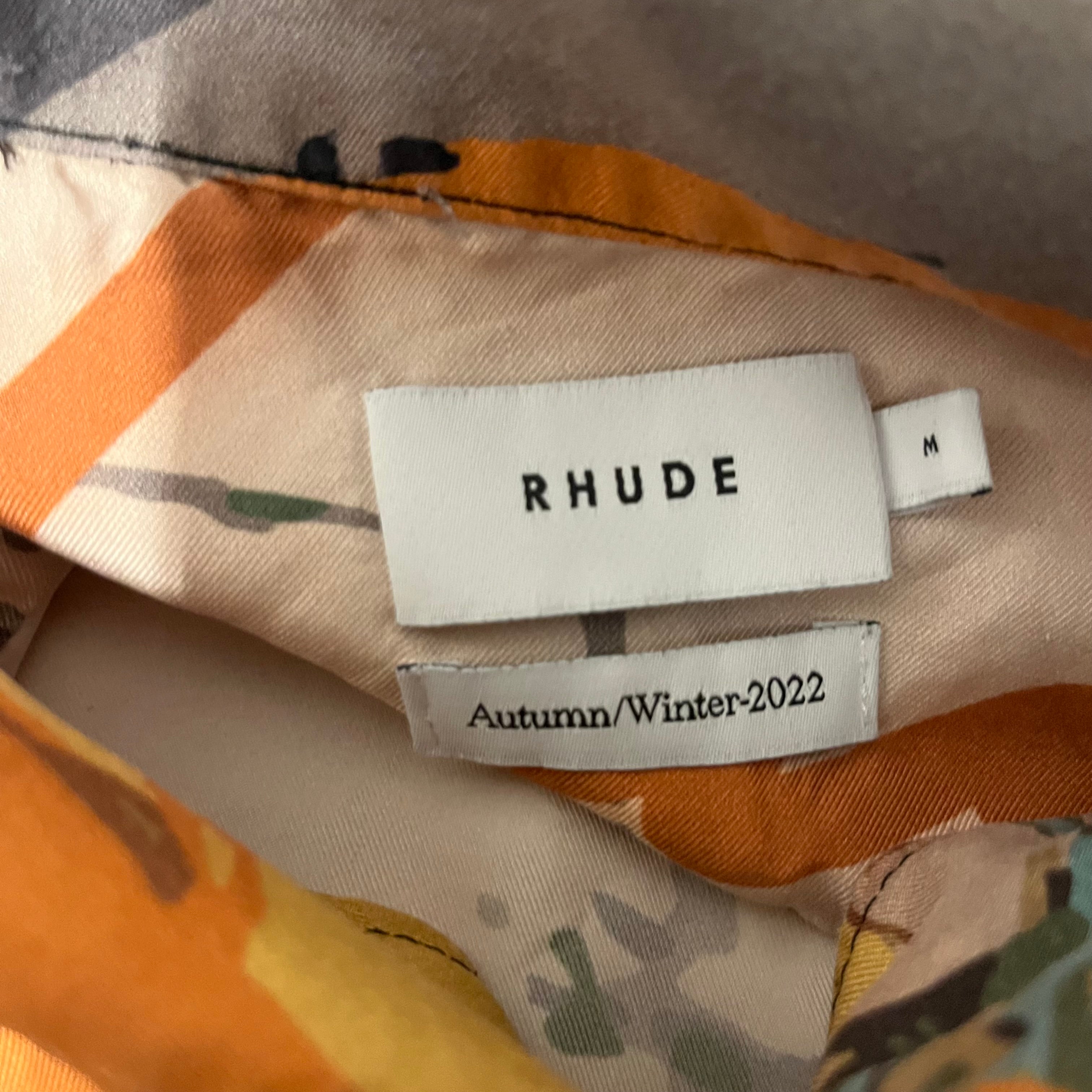 RHUDE/SS Shirt/M/Silk/MLT/All Over Print/racing view 3