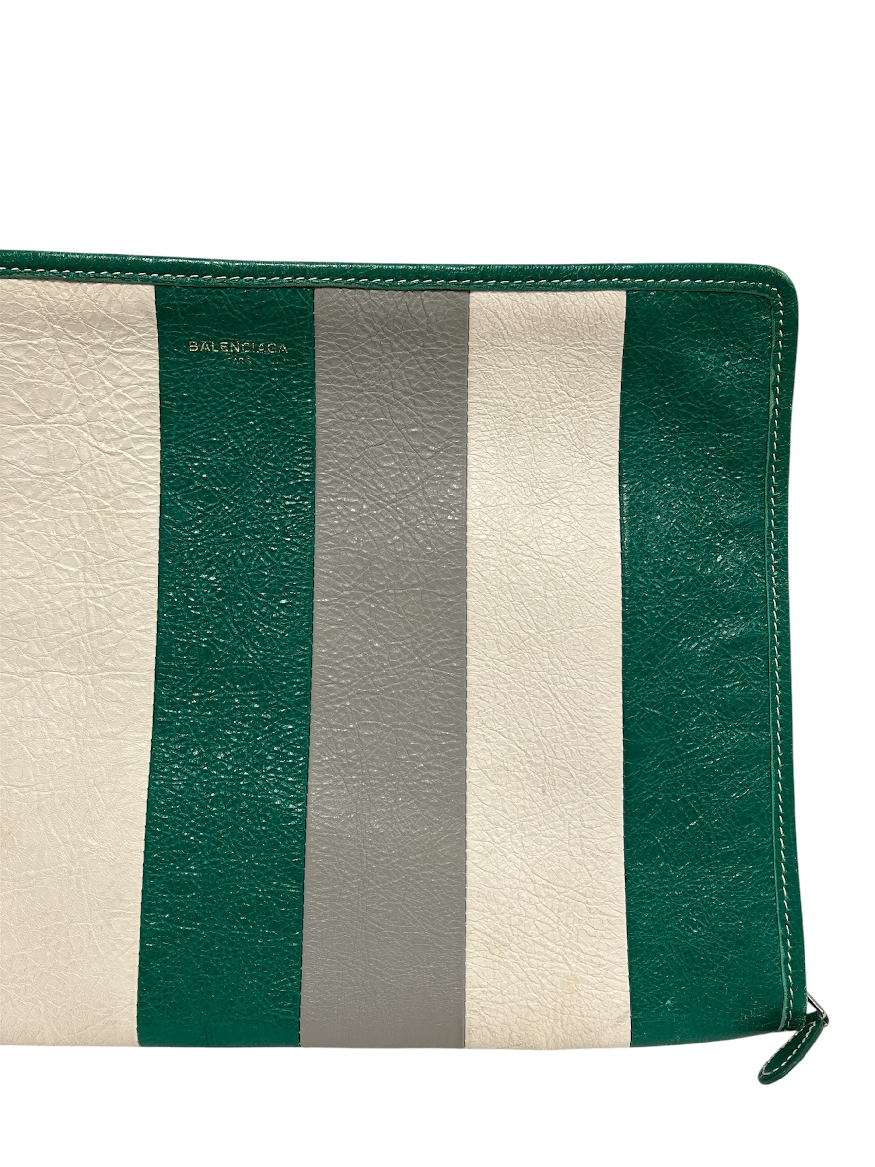BALENCIAGA/Pouch/Stripe/Leather/GRN/BAZAR POUCH view 6