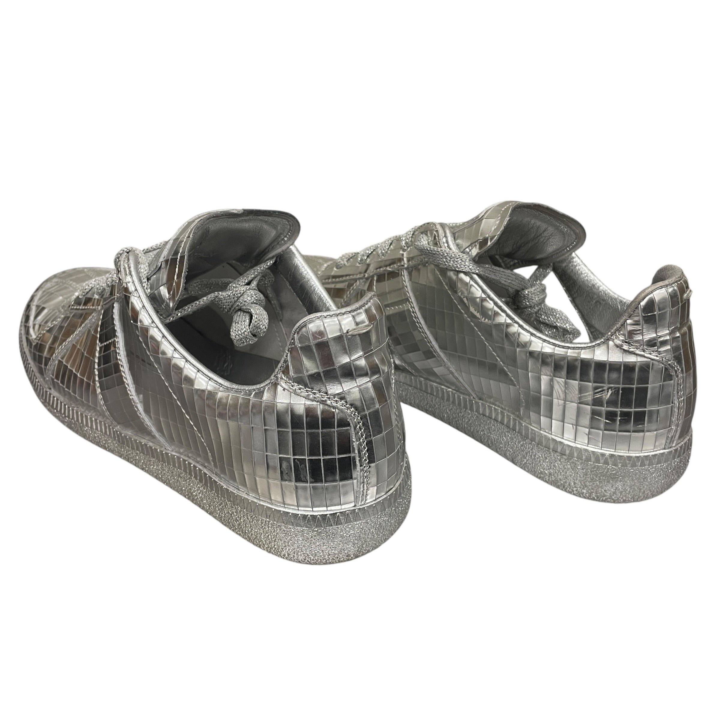 Maison Margiela/Low-Sneakers/EU 39/Leather/SLV/disco ball gat view 2