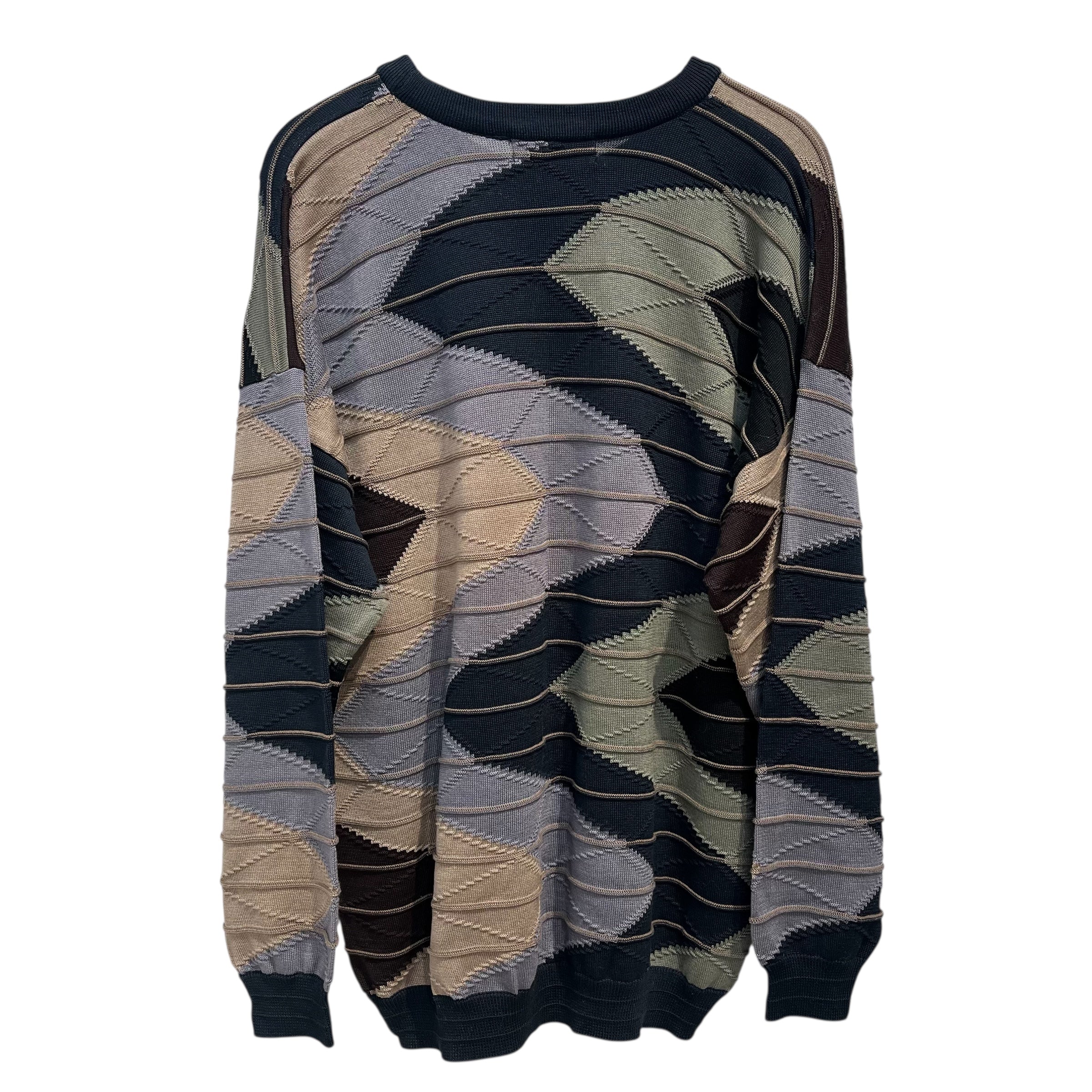 TUNDRA/Sweater/L/Stripe/Cotton/IDG/NVY ING GRN DESIGN view 2