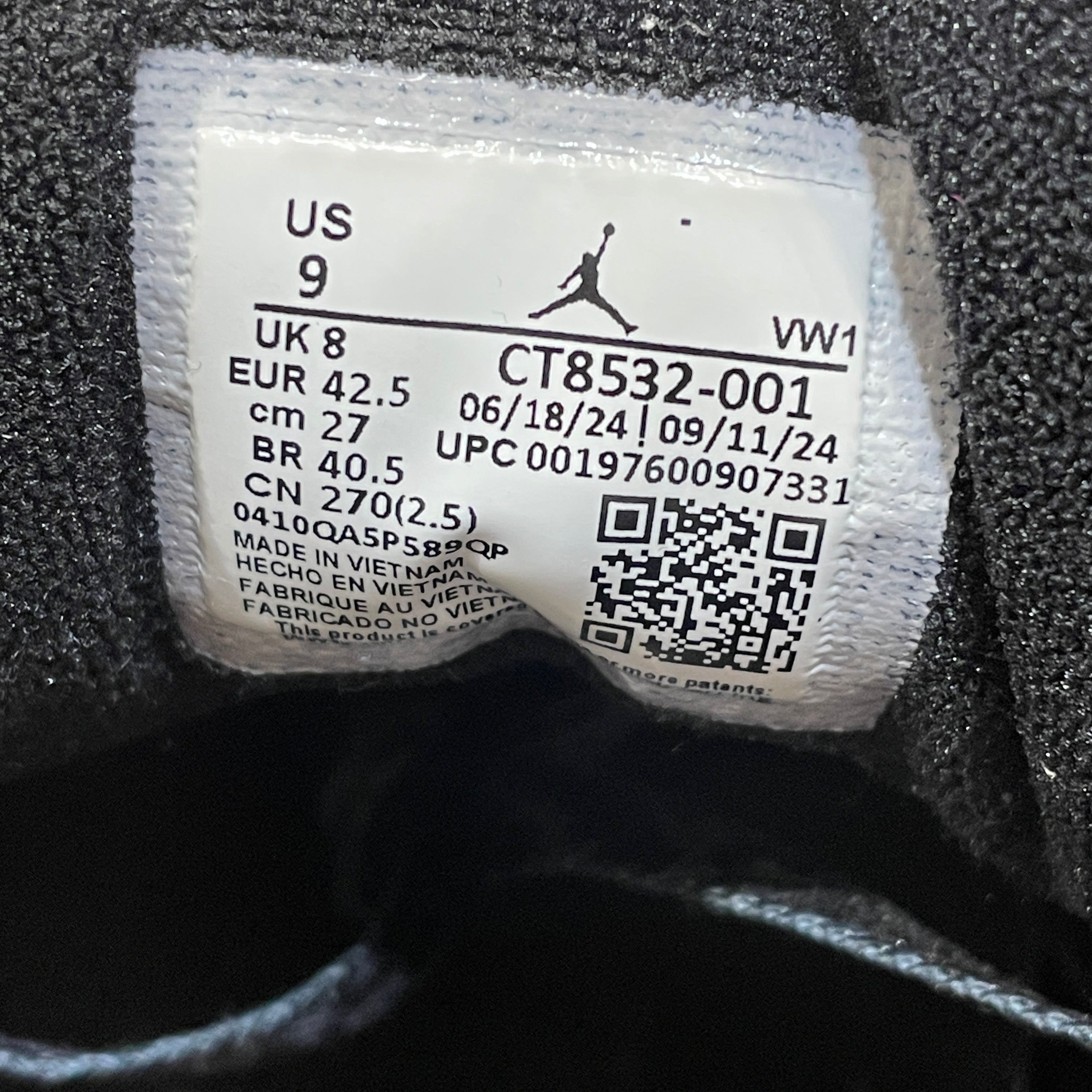 NIKE/AIR JORDAN 3/Hi-Sneakers/US 9/Leather/BLK/CT8532-001 view 4