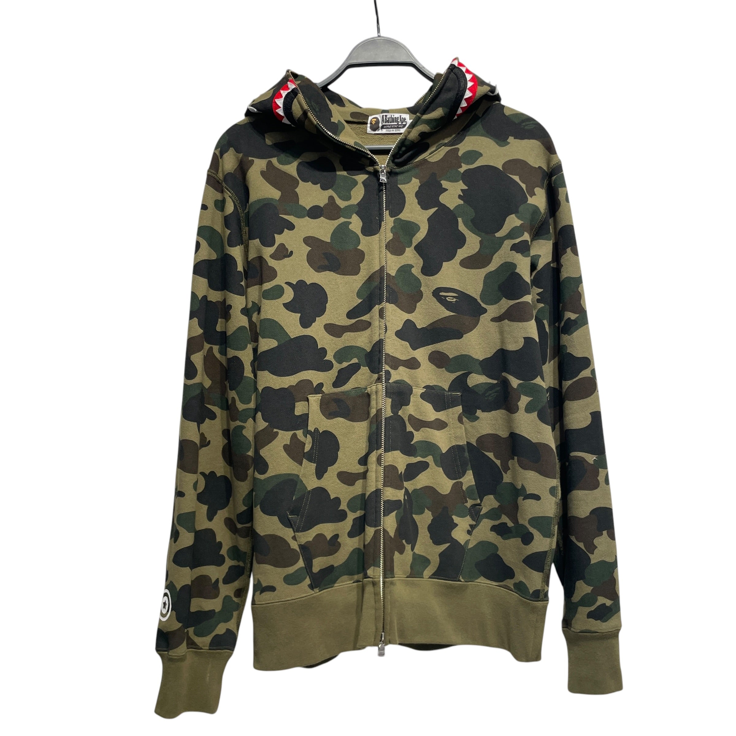 A BATHING APE/Zip Up Hoodie/L/Camouflage/Cotton/GRN/classic hood view 1