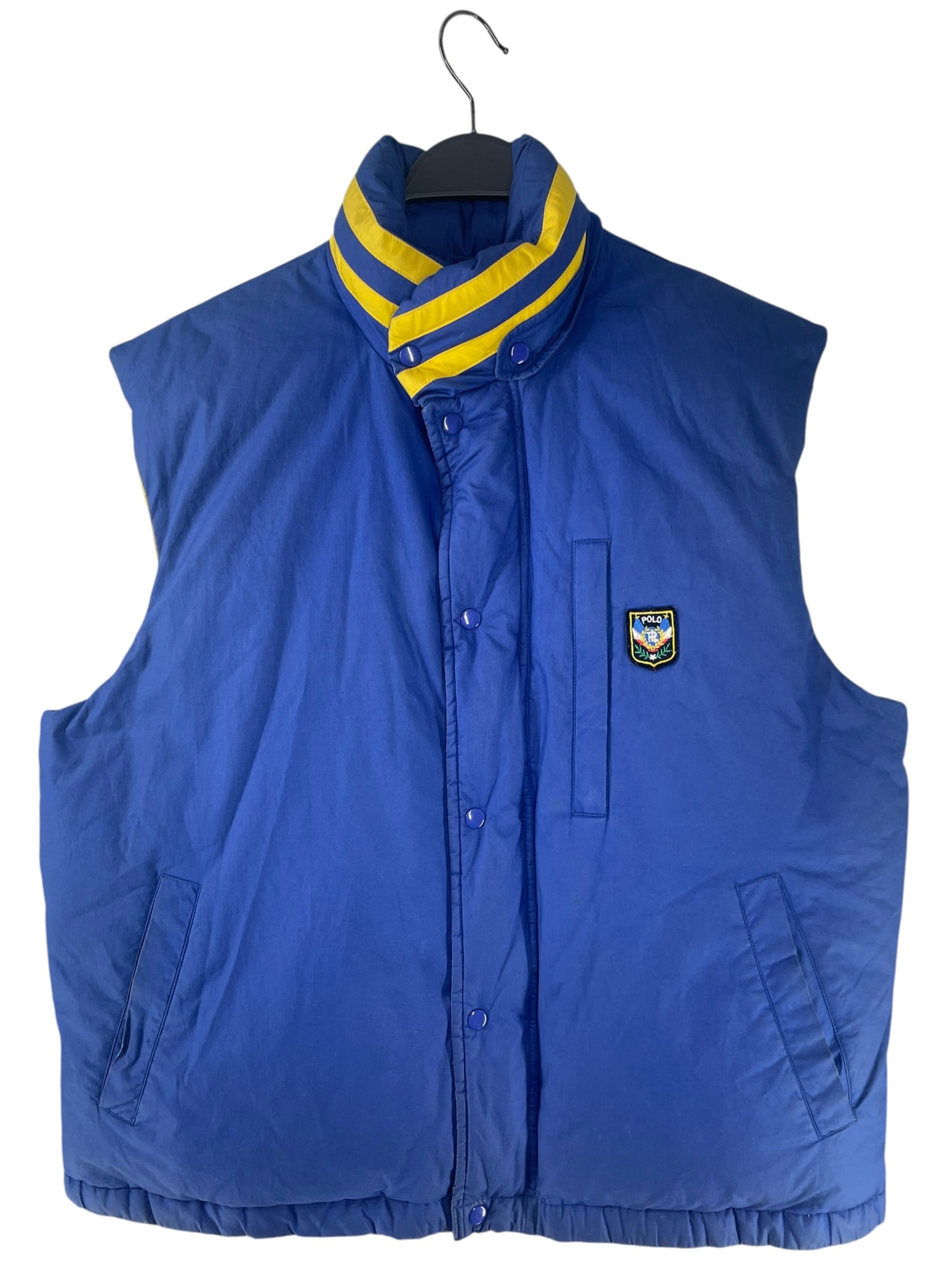 POLO RALPH LAUREN/Puffer Vest/L/Cotton/BLU/90S YELLOW LINER PUF VEST view 1