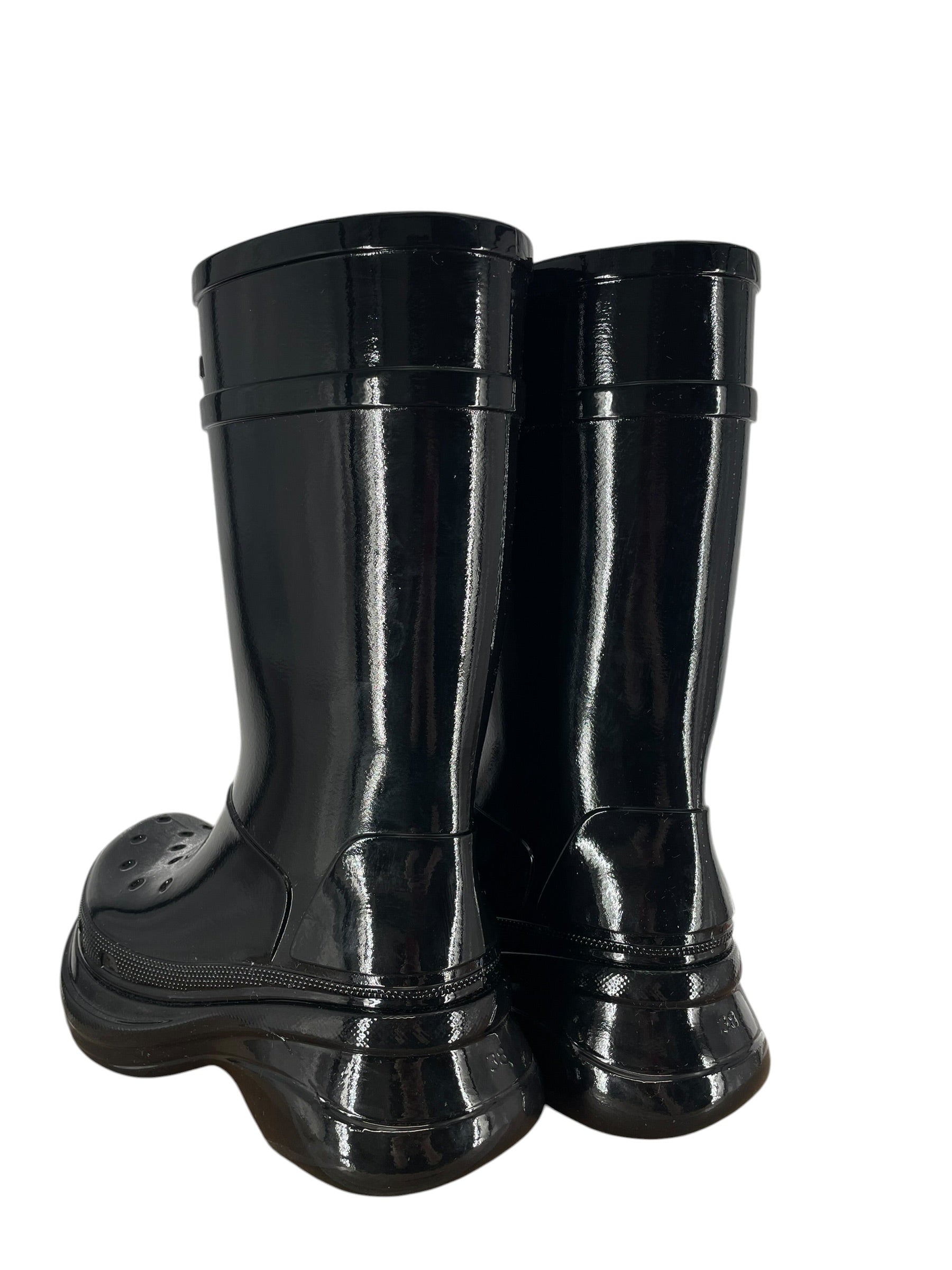 BALENCIAGA/crocs/Rain Boots/EU 38/BLK/BLK RUBBER RAIN BOOTS SZ38 view 2