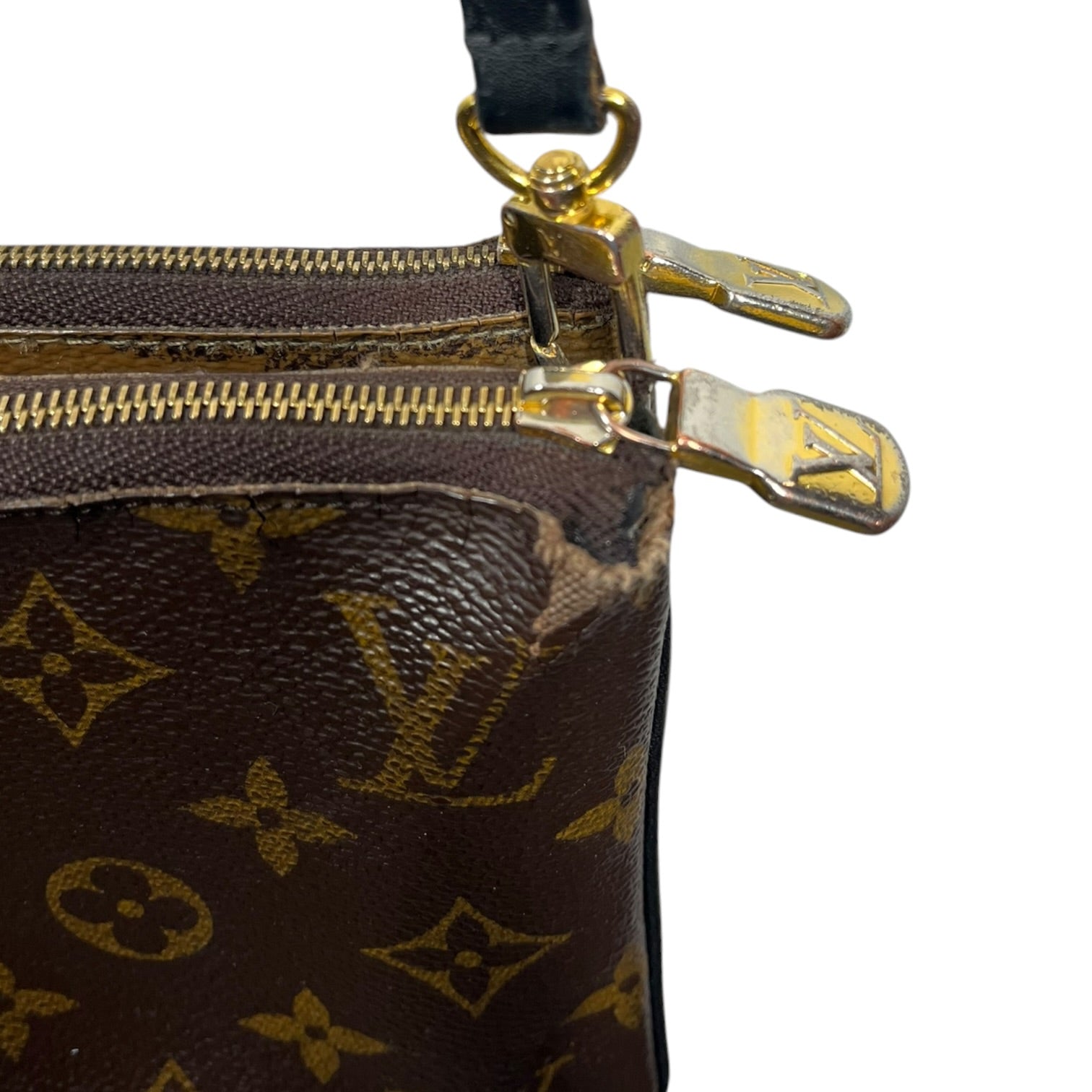 LOUIS VUITTON/Cross Body Bag/Monogram/Leather/BRW/Giant reverse double pochette view 5