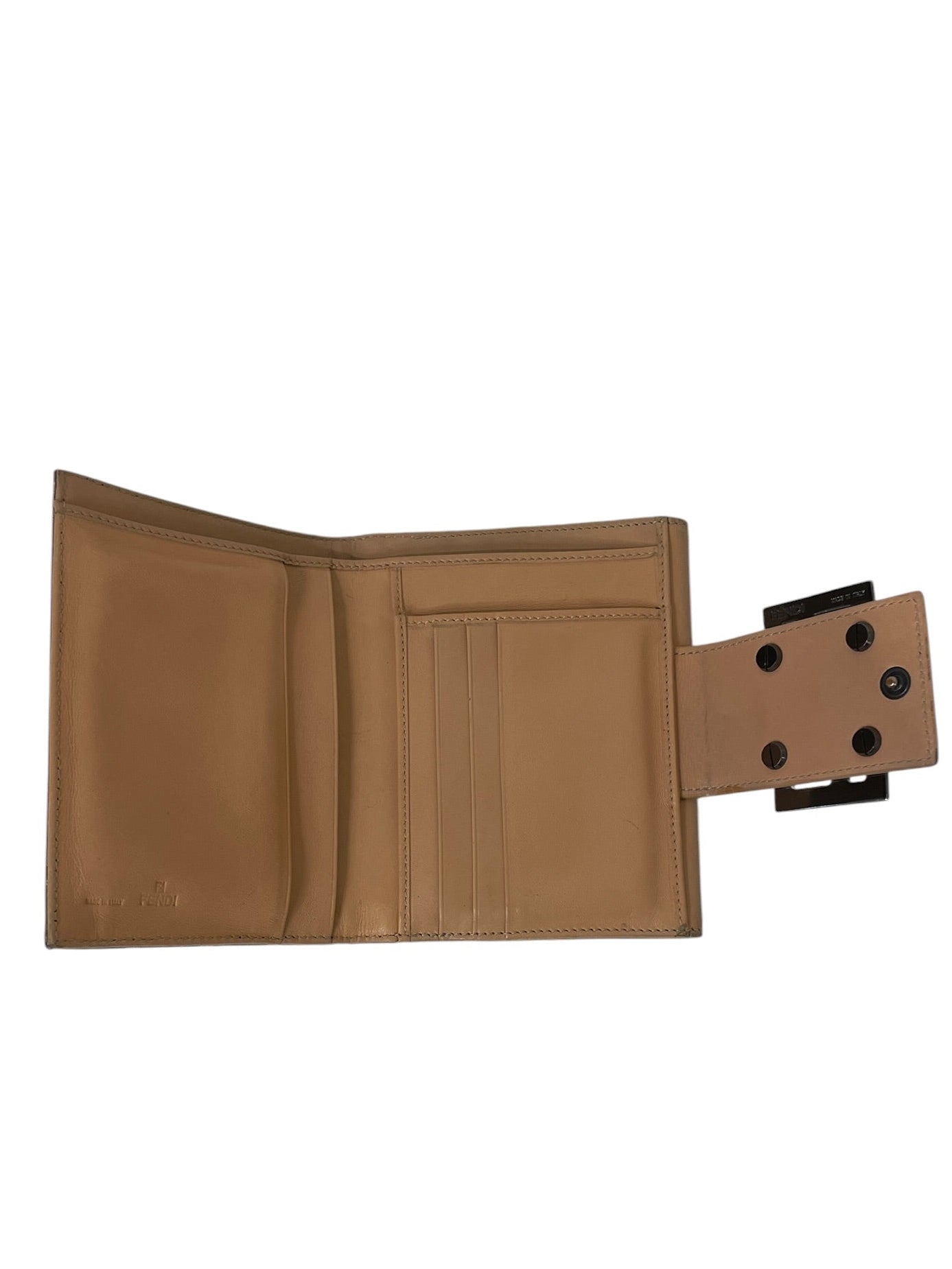 FENDI/Bifold Wallet/Monogram/Cotton/KHK/L's/CRM, METAL DBL F, RGDVY6K view 3