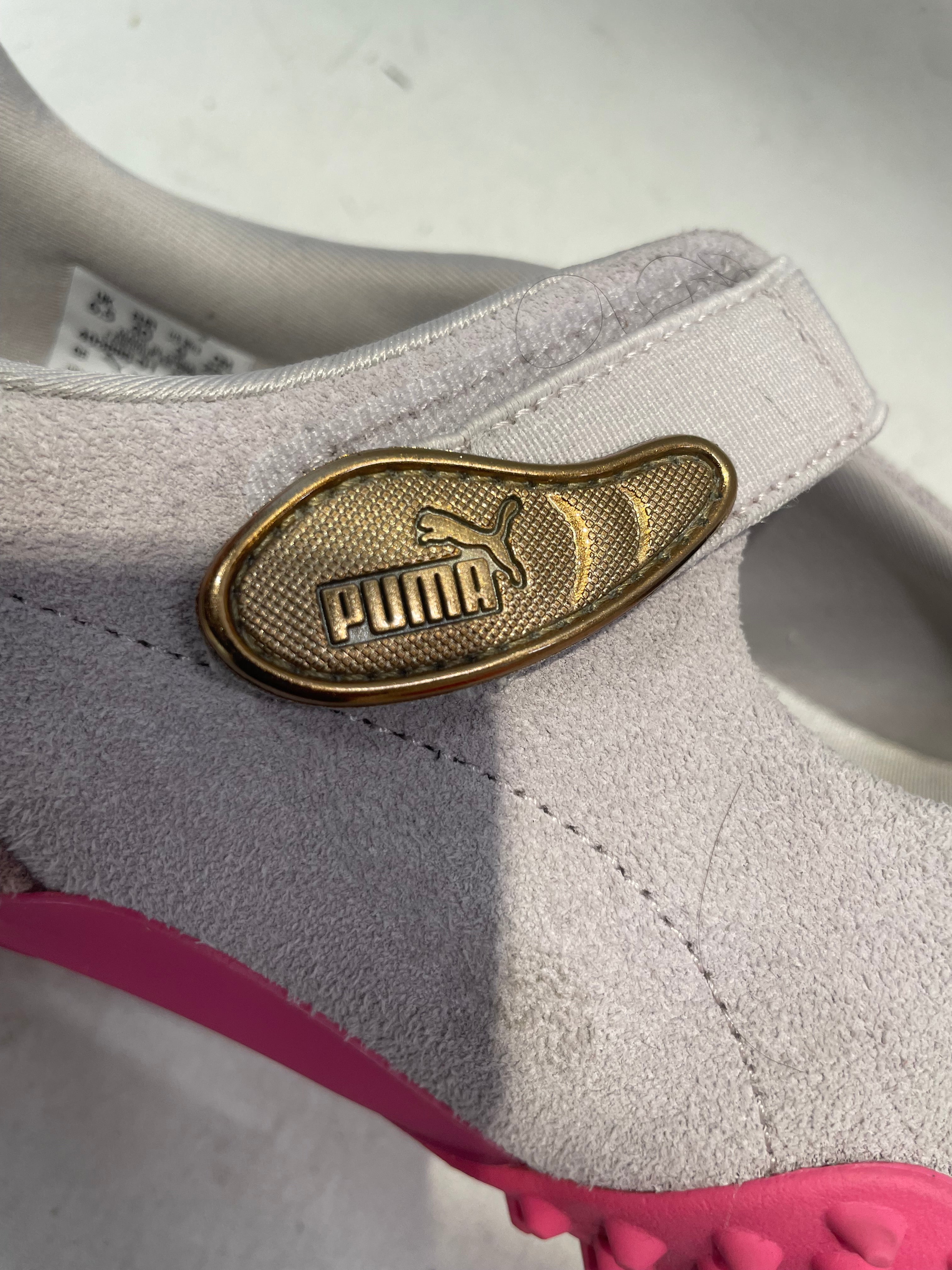 PUMA/Flat Shoes/US 9/Suede/GRY/PINK SPIKE SOLE view 5
