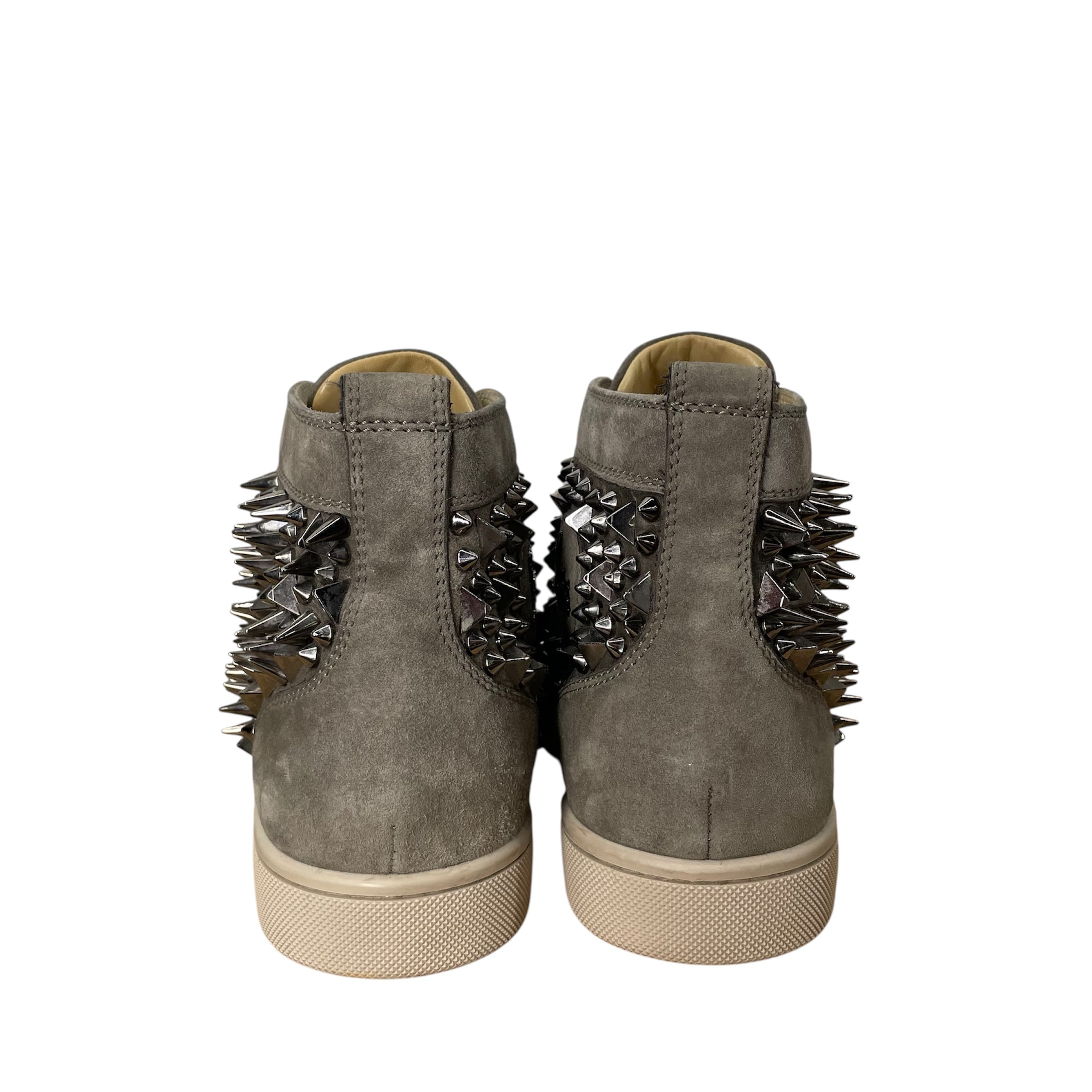 Christian Louboutin/Hi-Sneakers/EU 41/Suede/GRY/SIVER SPIKE ERS view 4