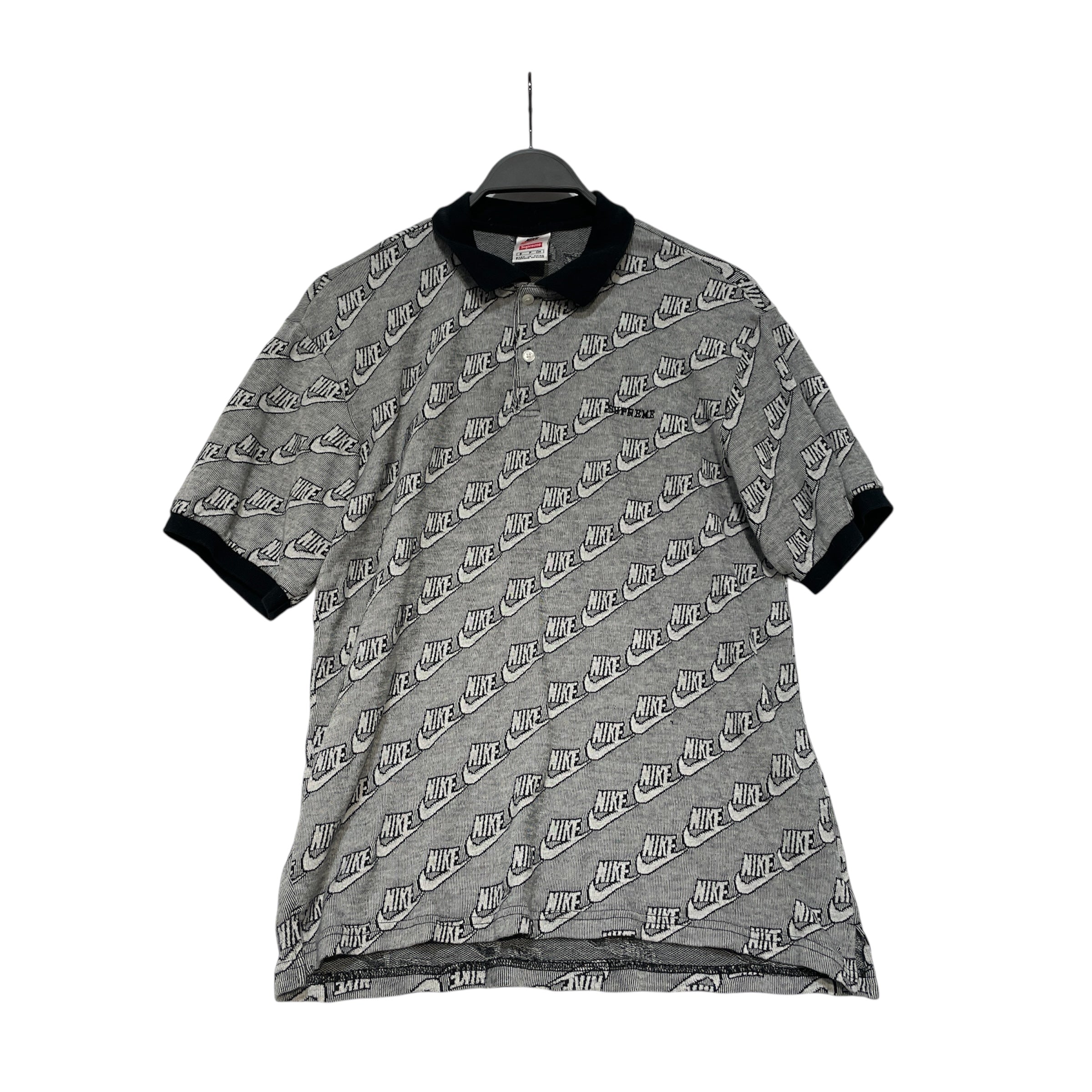 NIKE/Supreme/Polo Shirt/S/Cotton/GRY/All Over Print/ view 1