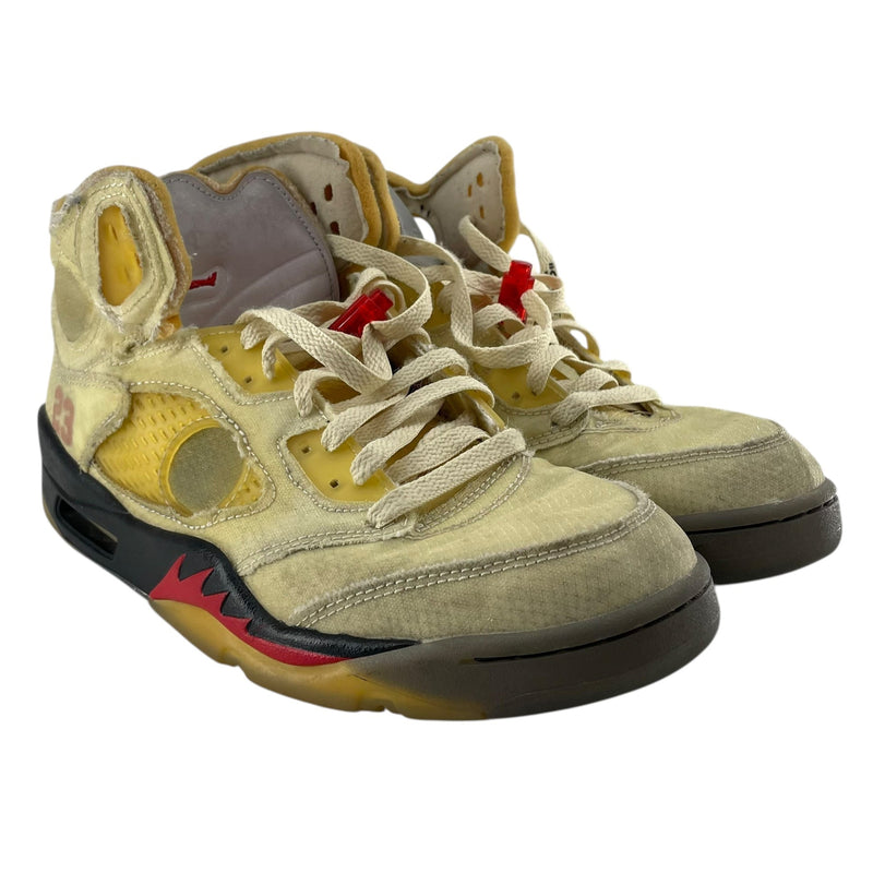 OFF-WHITE/NIKE/Hi-Sneakers/US 8.5/Polyester/IVR/JORDAN 5 DECONSTRUCTED