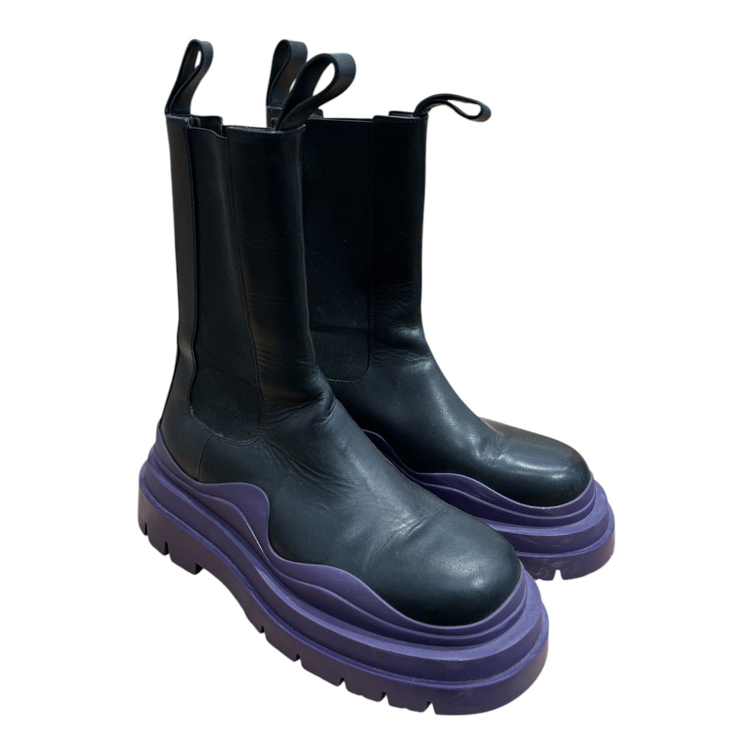 BOTTEGA VENETA/Rain Boots/EU 37/Leather/BLK/Tire Boots view 1