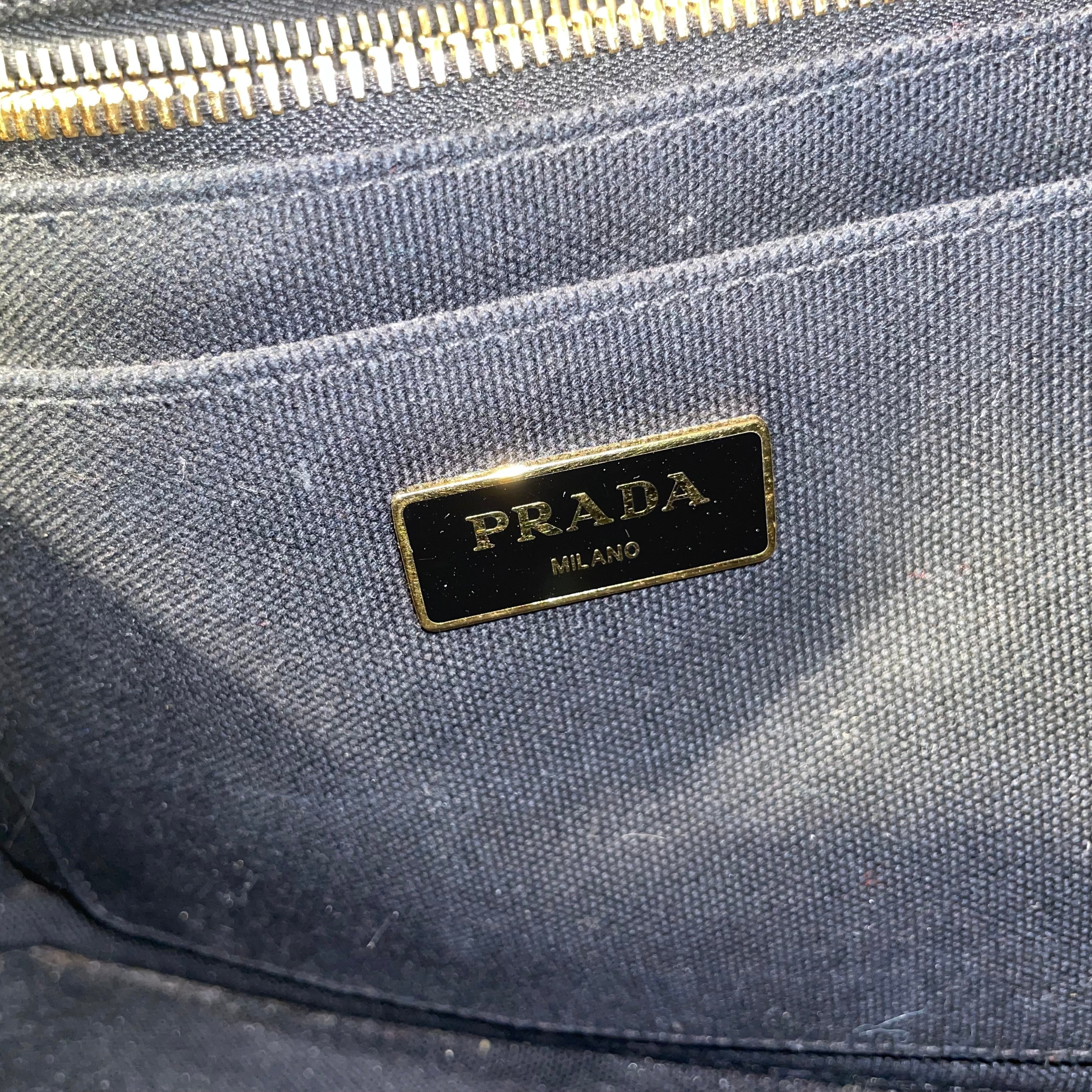 PRADA/Bag/Cotton/BLK/Prada Canapa Canvas view 3