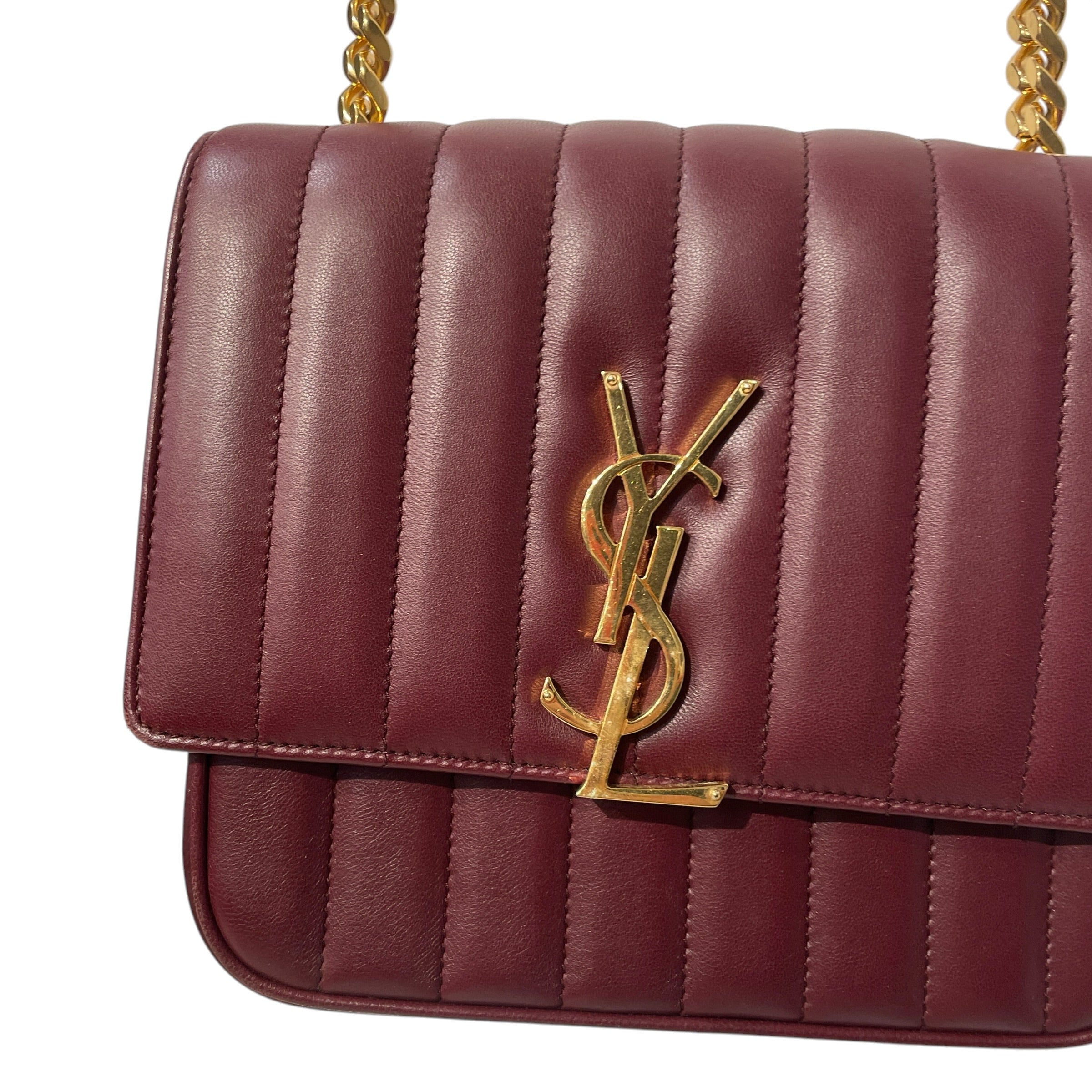 SAINT LAURENT/Cross Body Bag/Lambskin/BRD/VICKY QUILTED CHAIN CROSSBODY view 3