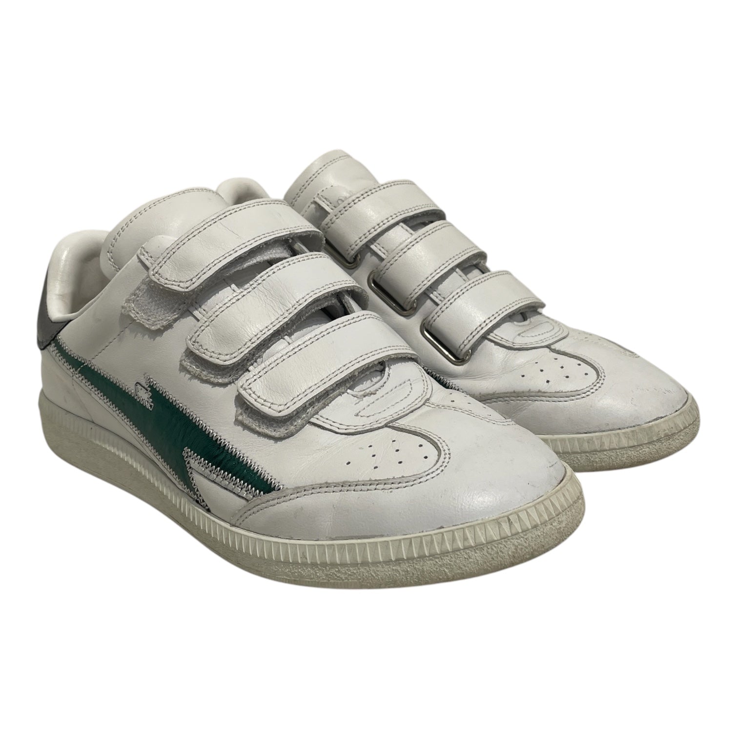 ISABEL MARANT/Low-Sneakers/EU 38/Leather/WHT/BETH VELCRO GREEN LIGHTING view 1