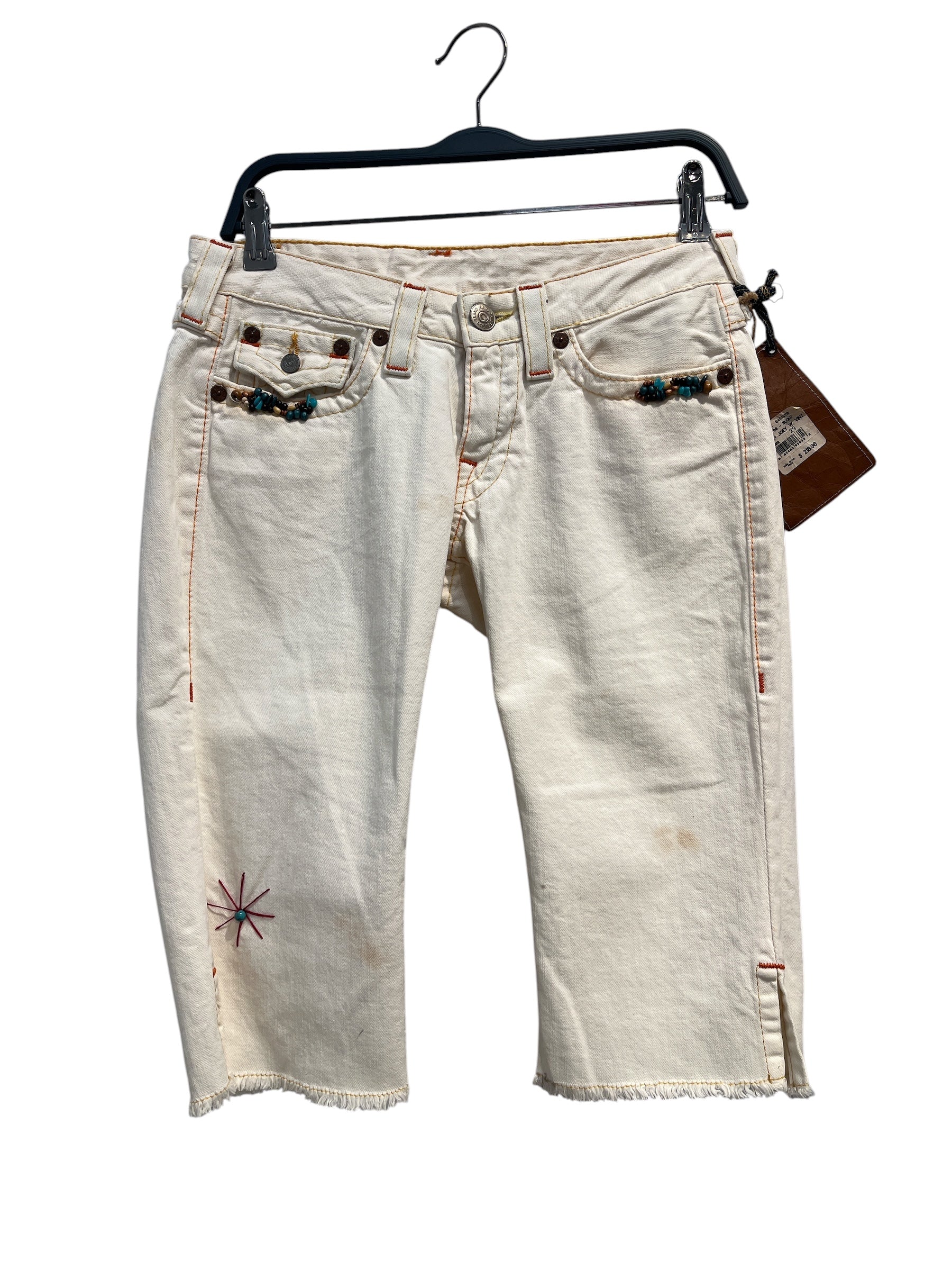 TRUE RELIGION/Shorts/29/Cotton/CRM/COLOR BEADED POCKETS view 1