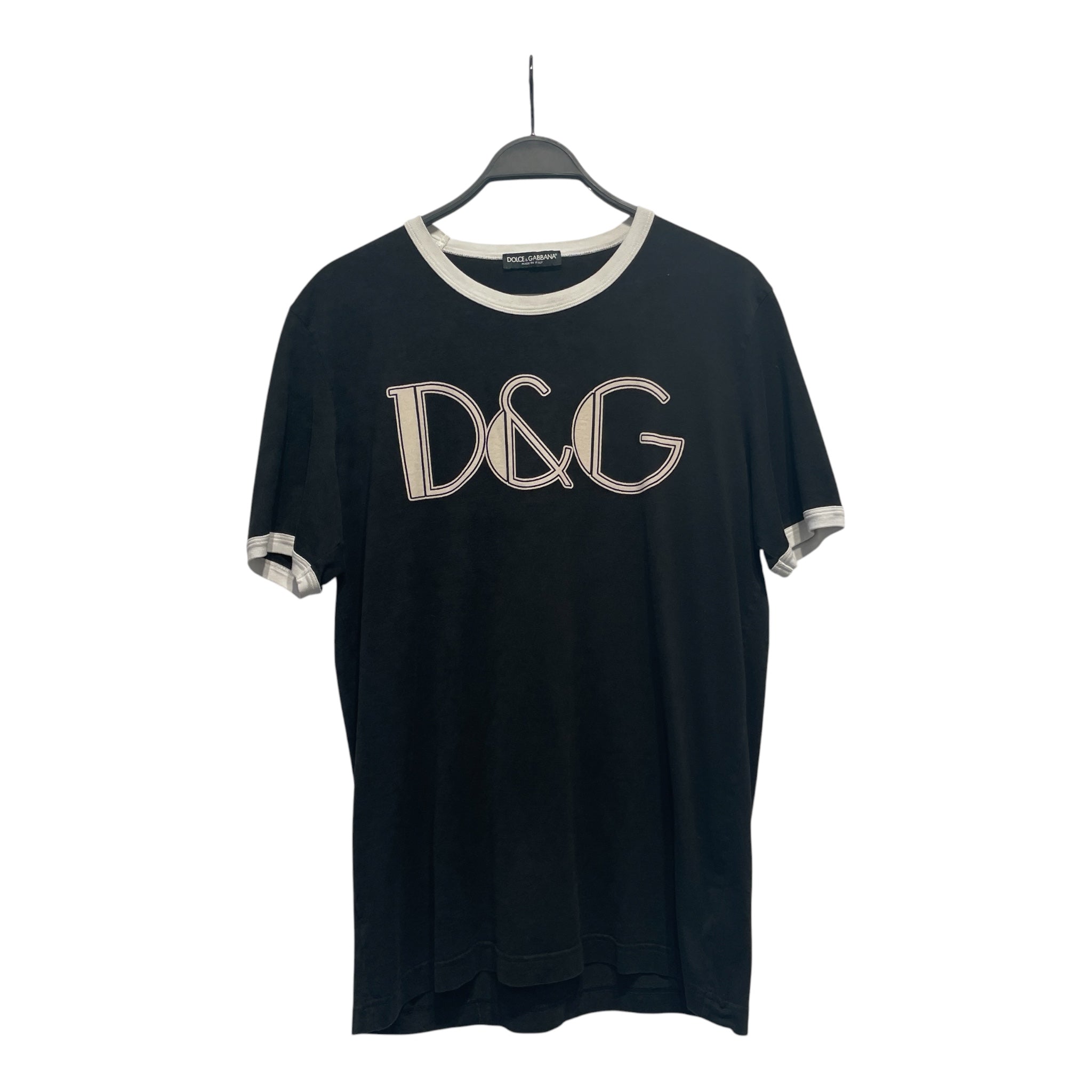 DOLCE&GABBANA/T-Shirt/52/Cotton/BLK/d&g ringer view 1
