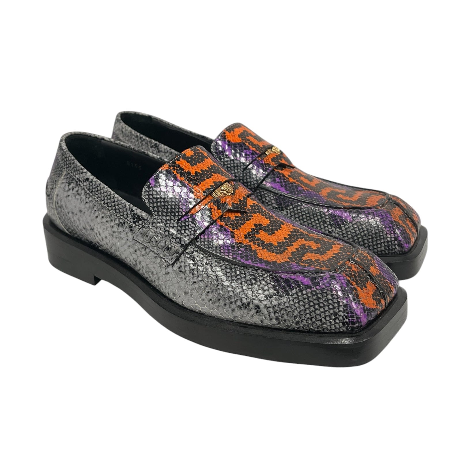 VERSACE/Loafers/US 10/Animal Pattern/Leather/MLT/Embossed Penny Loafers view 1