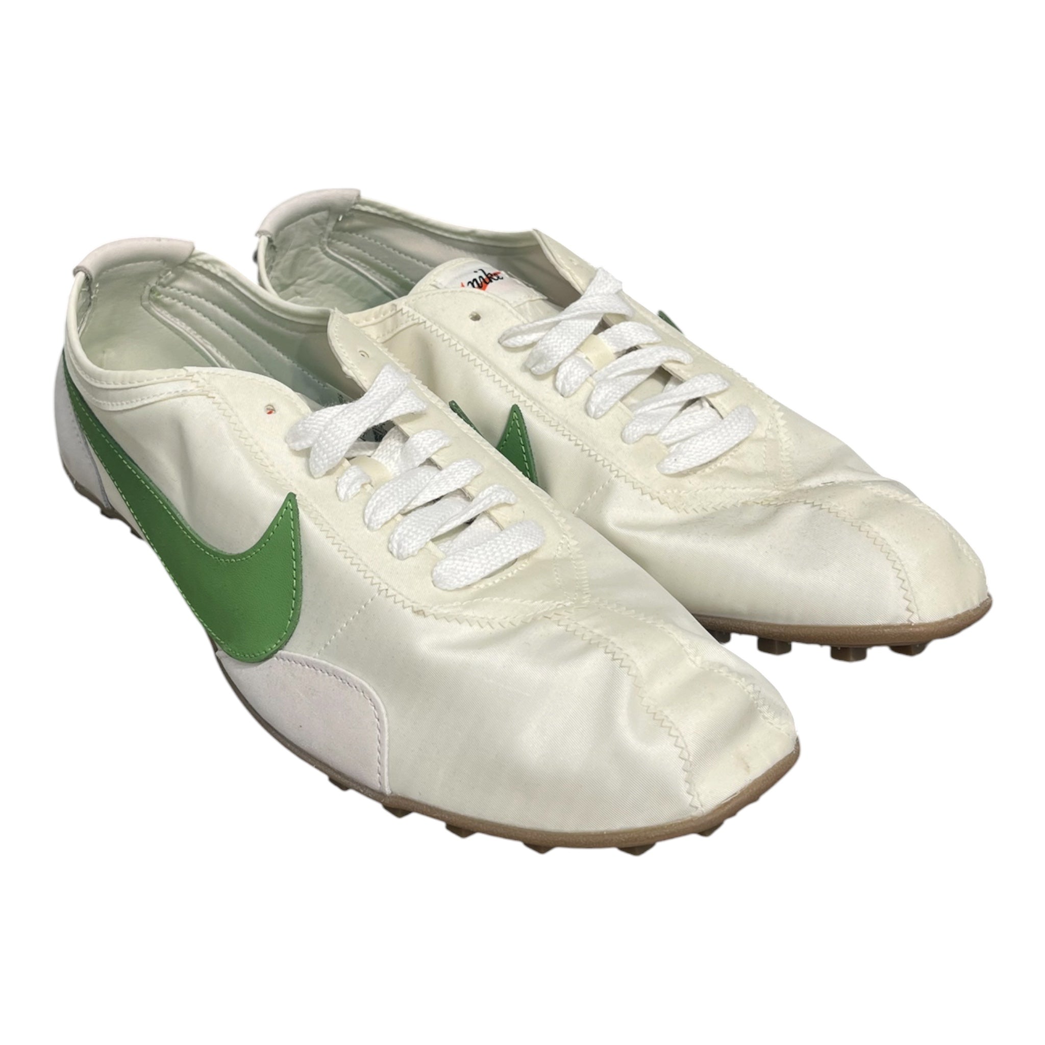 NIKE/Low-Sneakers/US 12/Nylon/WHT/green swoosh view 1