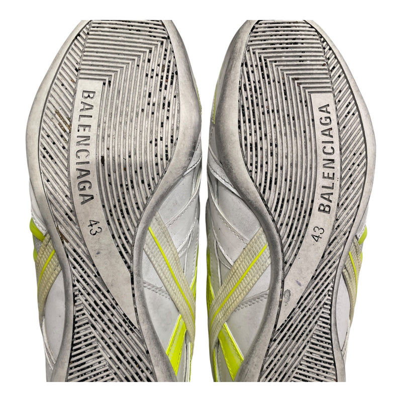 BALENCIAGA/Low-Sneakers/US 10/Leather/WHT/WHT/YEL RUNNER