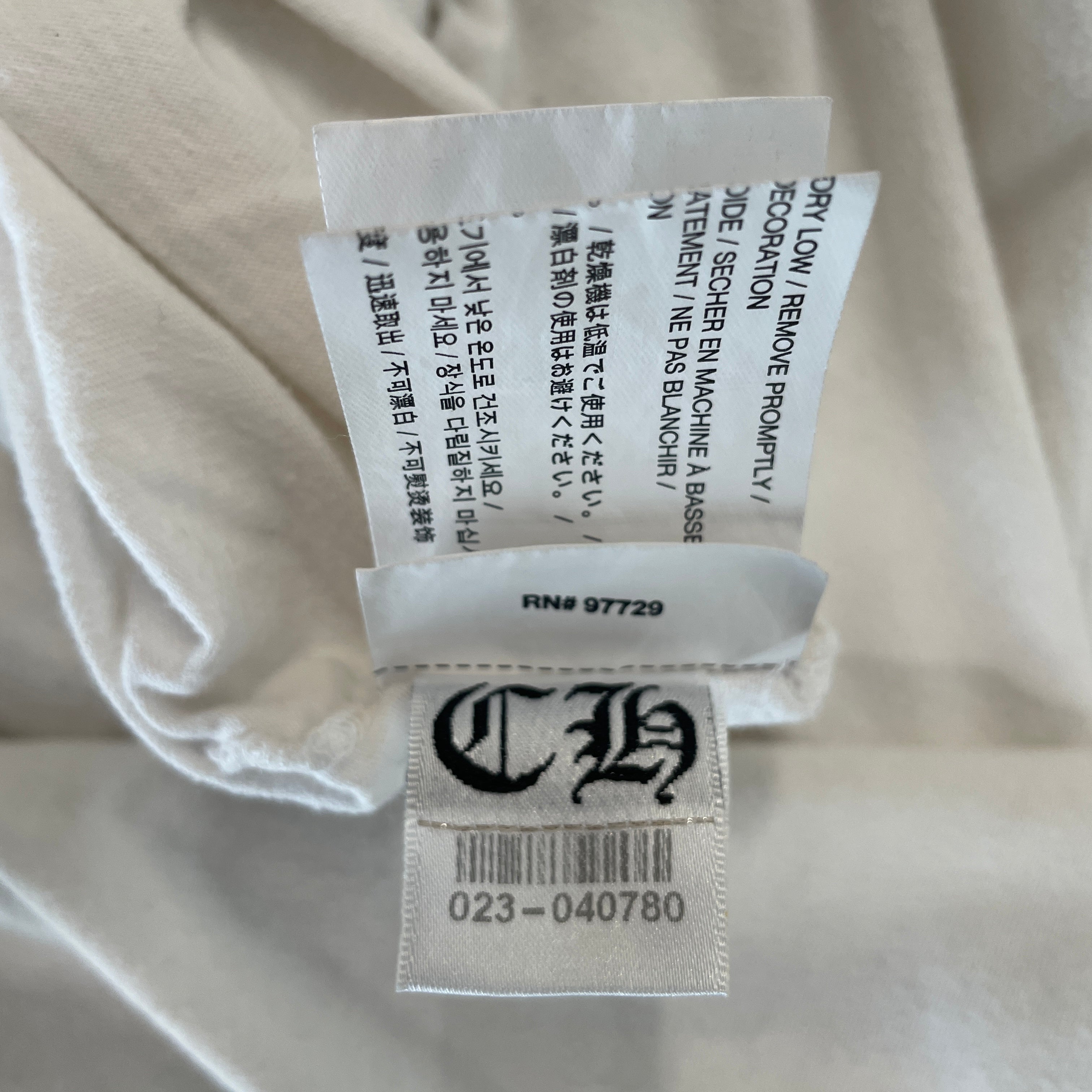 CHROME HEARTS/LS T-Shirt/XL/Cotton/WHT/3 CROSS SLEEVES POCKET TEE view 3
