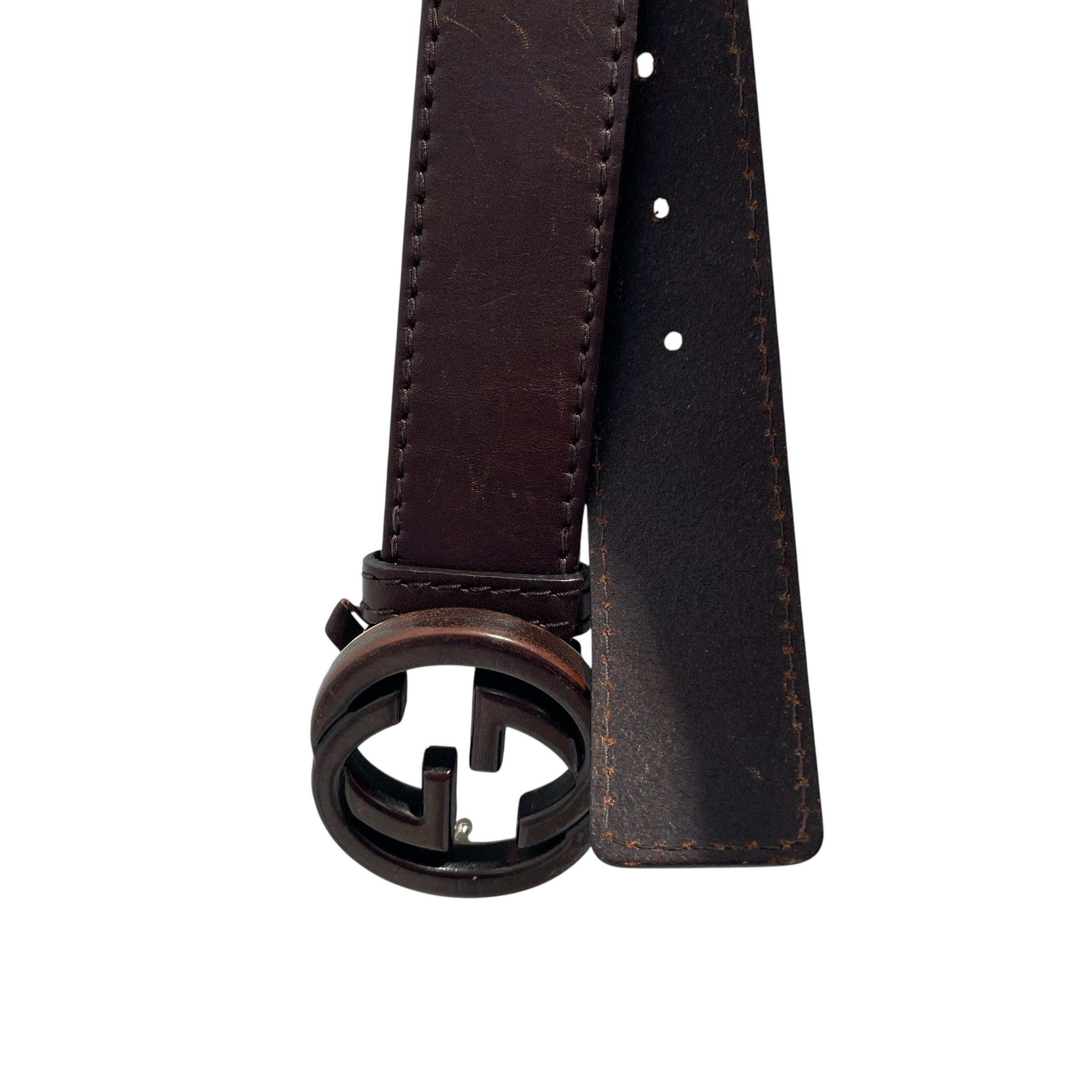 GUCCI/Belt/Leather/BRW/Interlocking G Wood Belt view 2