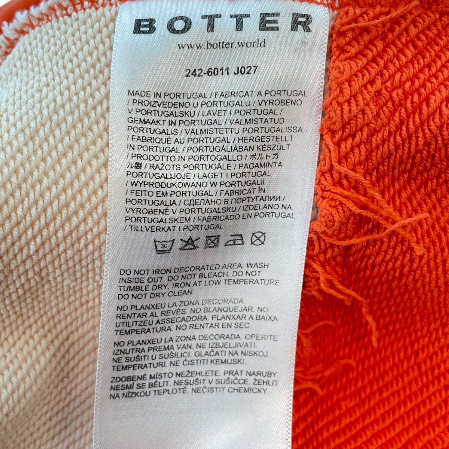 BOTTER/T-Shirt/M/Cotton/ORN/Stripe/polo raw hems view 4