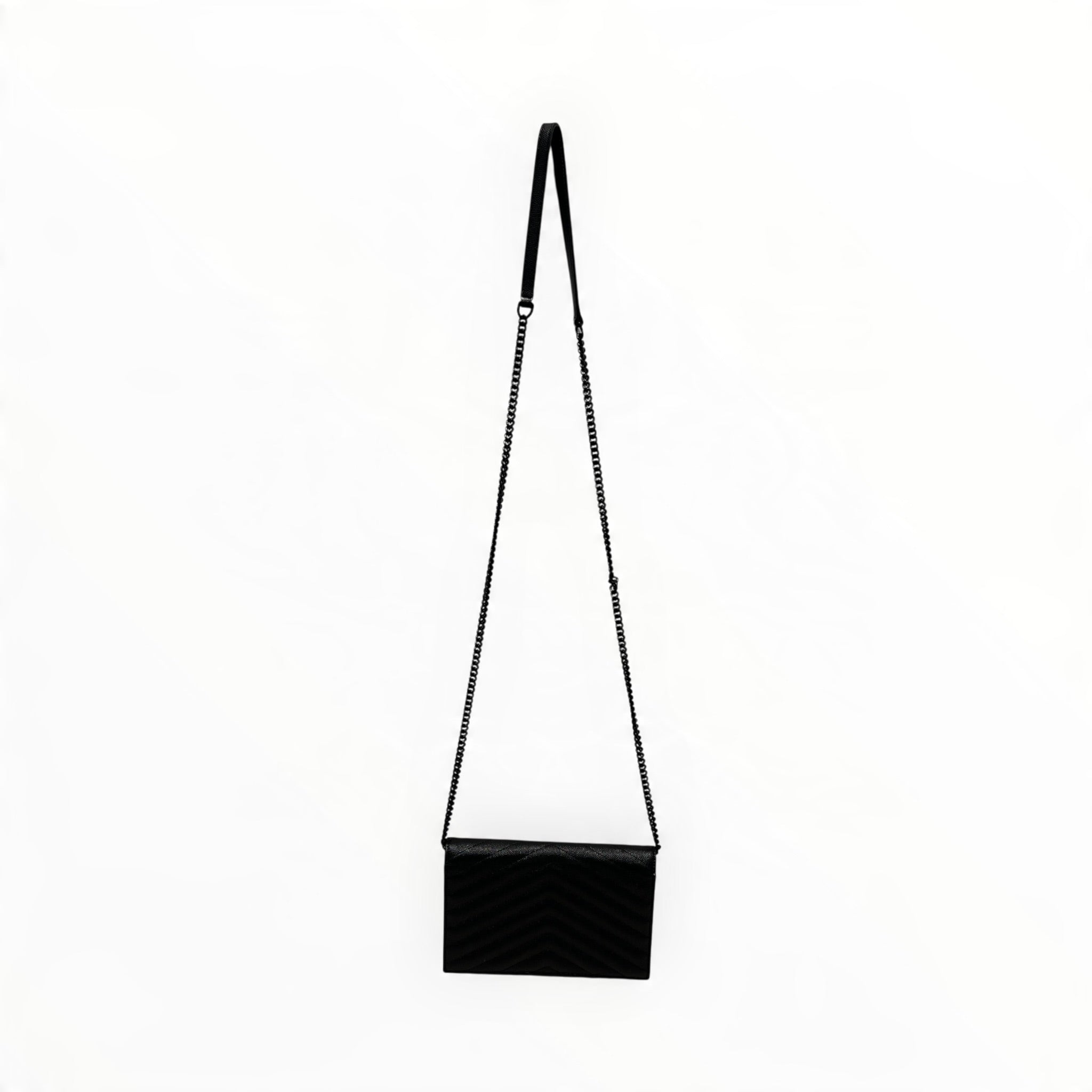 SAINT LAURENT/Cross Body Bag/Leather/BLK/Cassandre Envelope Wallet view 2
