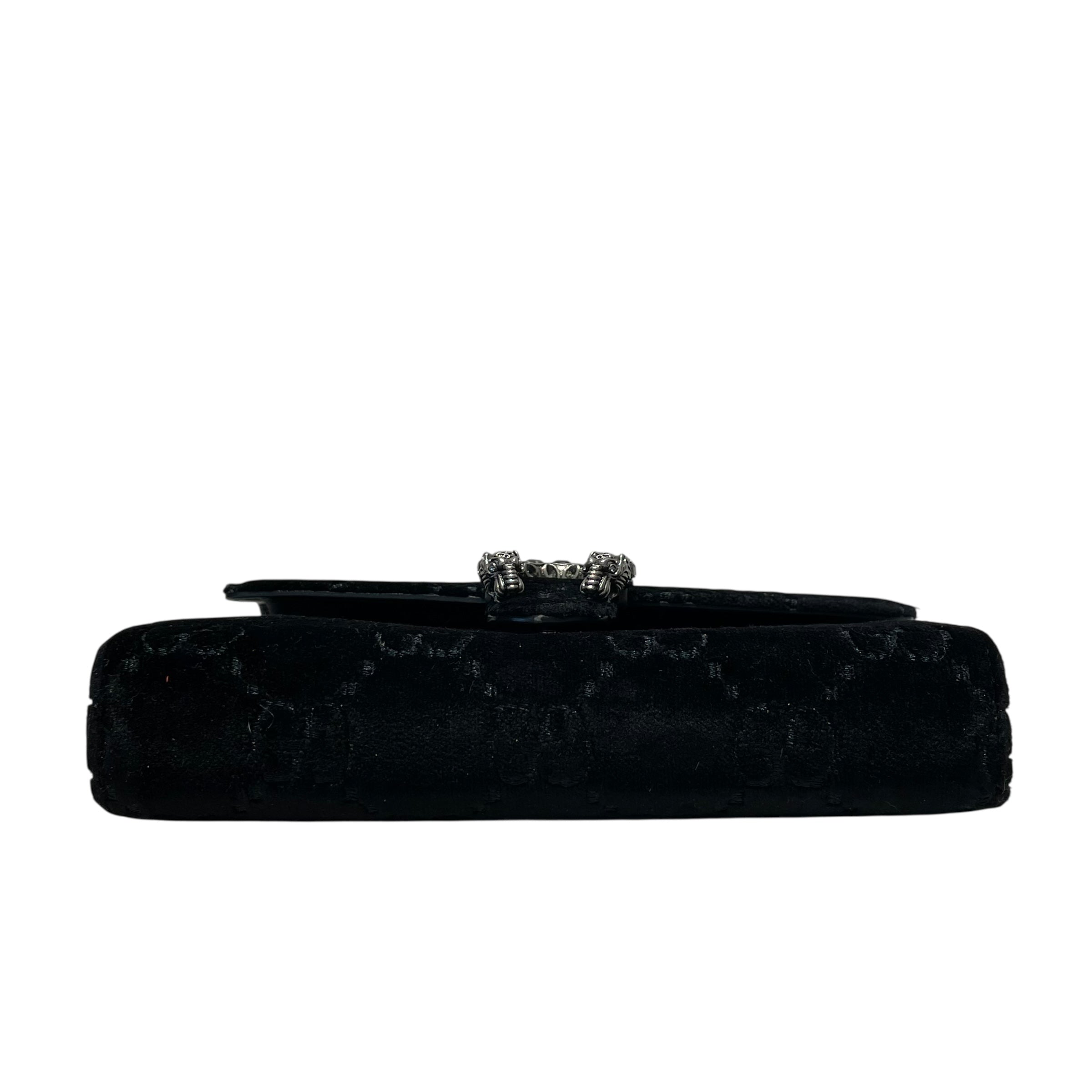 GUCCI/Cross Body Bag/S/Velour/BLK/GG MARMONT VELVET view 6