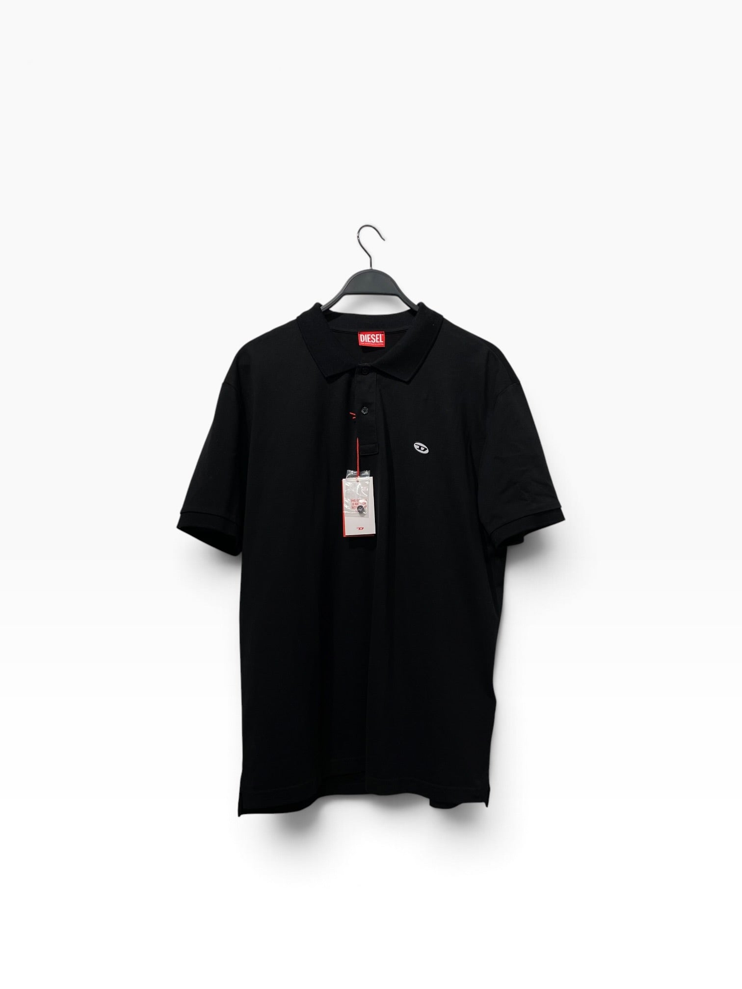 DIESEL/Polo Shirt/3X/Cotton/BLK/white circle logo view 1