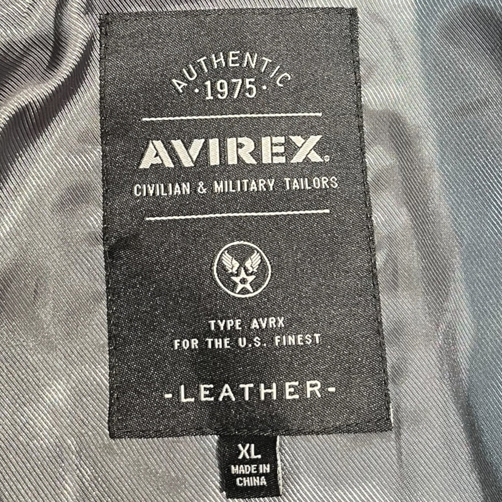 AVIREX/Leather Jkt/XL/Leather/GRN/all american back usa view 3