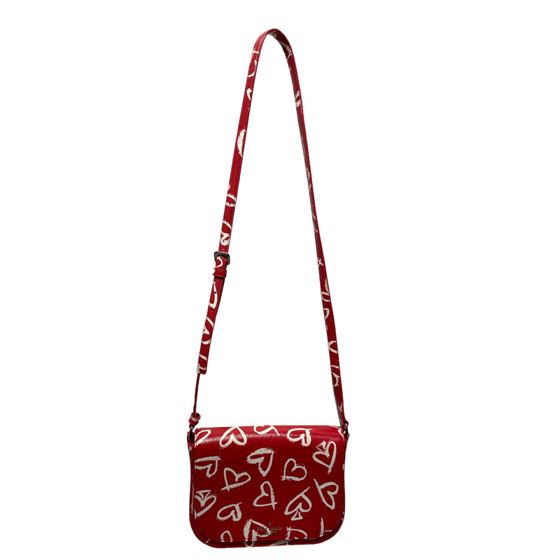 kate spade new york/Cross Body Bag/All Over Print/Leather/RED/Leather Lipstick Hearts