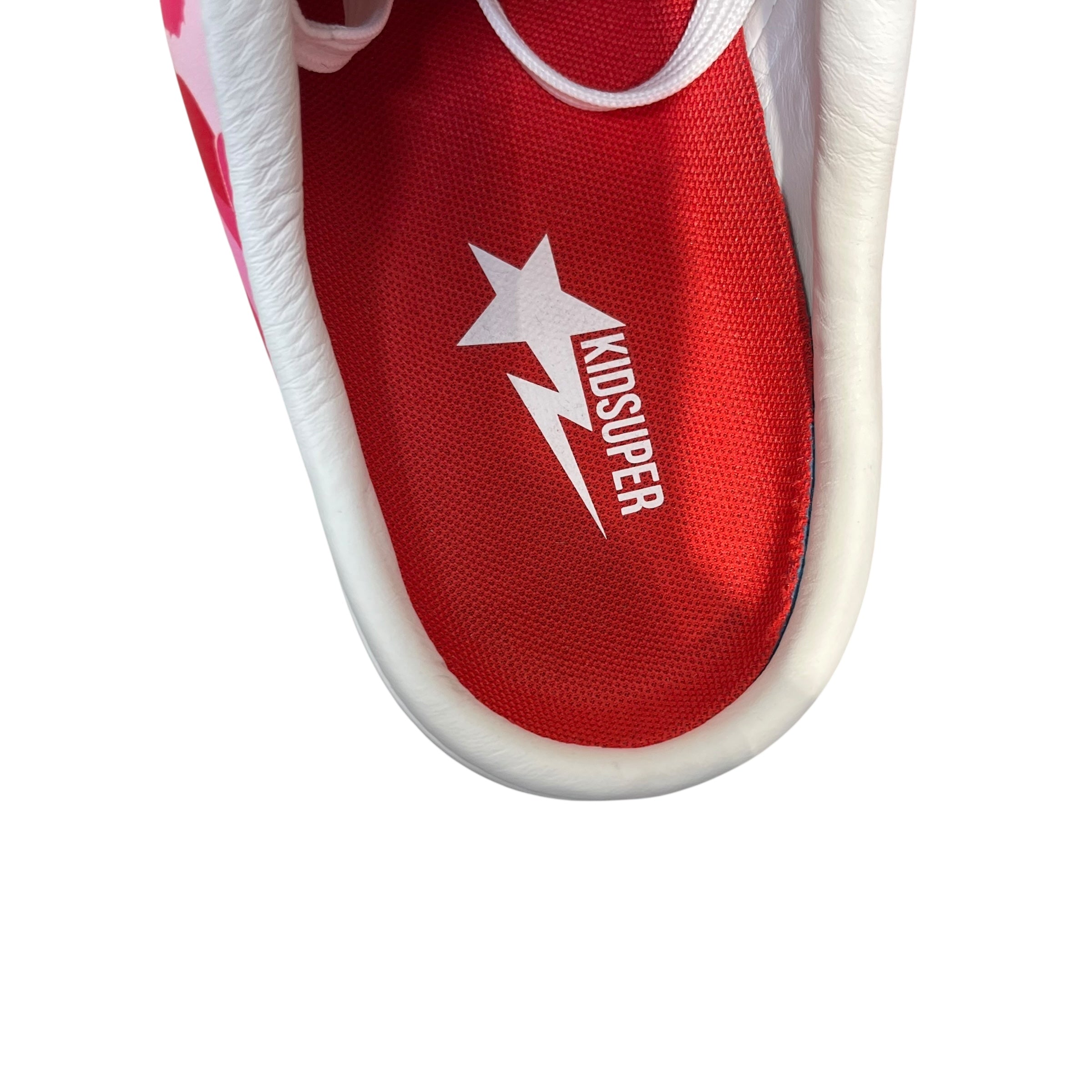 BAPE STA!/KIDSUPER STUDIOS/Low-Sneakers/US 12/All Over Print/Faux Leather/WHT/Slip-on/MULE- view 3