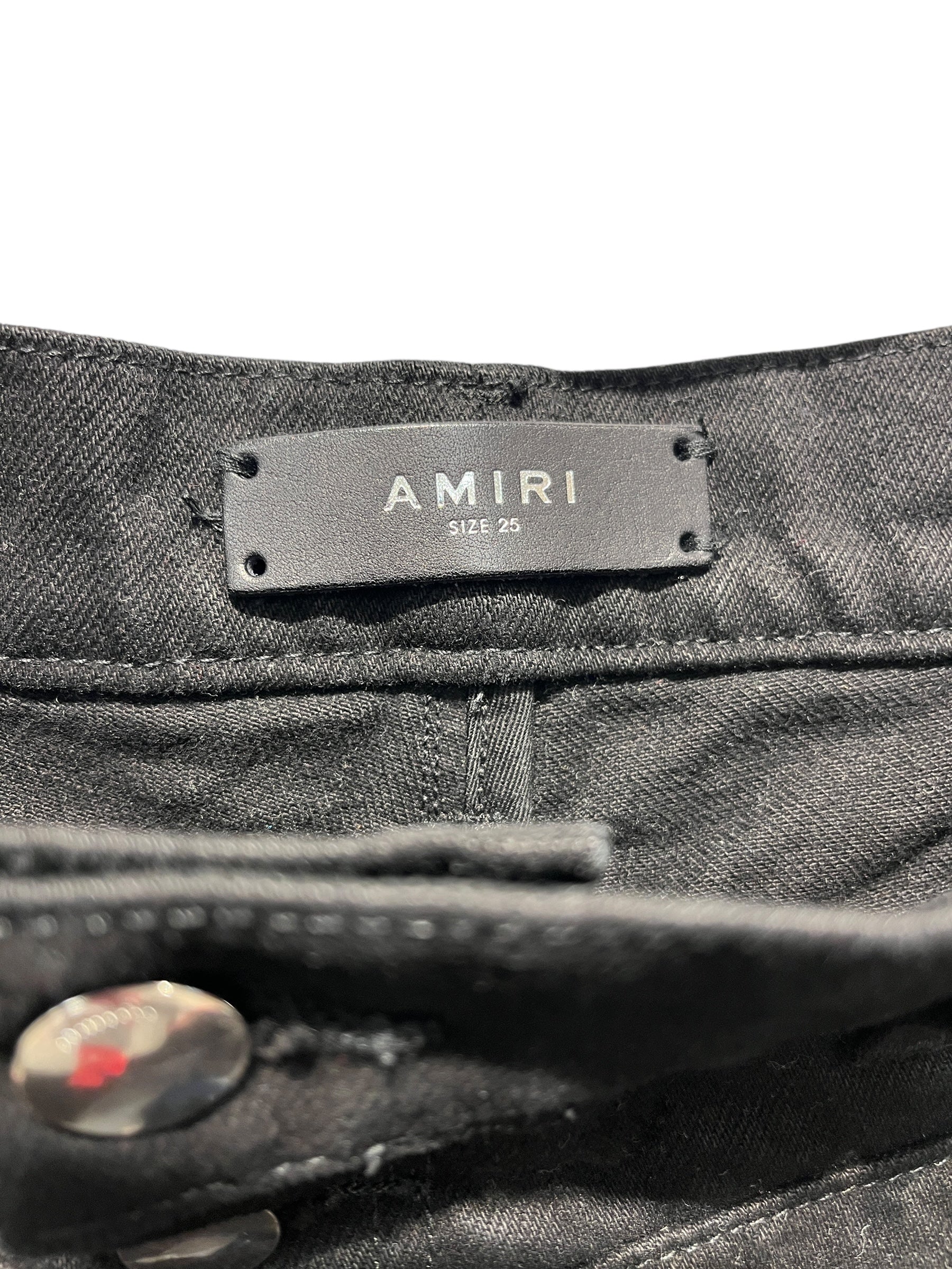 AMIRI/Shorts/25/Cotton/BLK/Button Fly/4 button shorts w/ tribal stri view 3